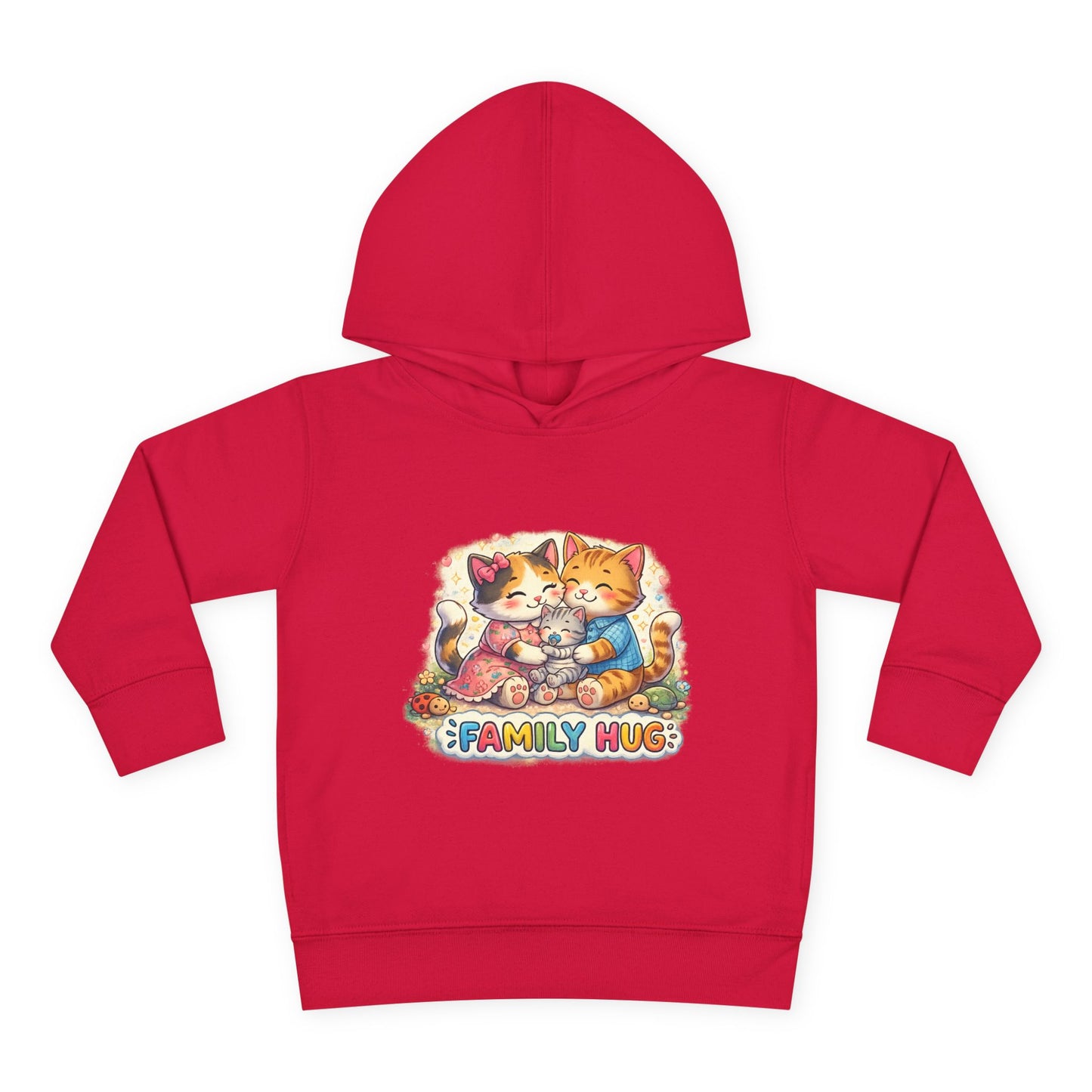 Family Hug Kitten Toddler Pullover Fleece Hoodie