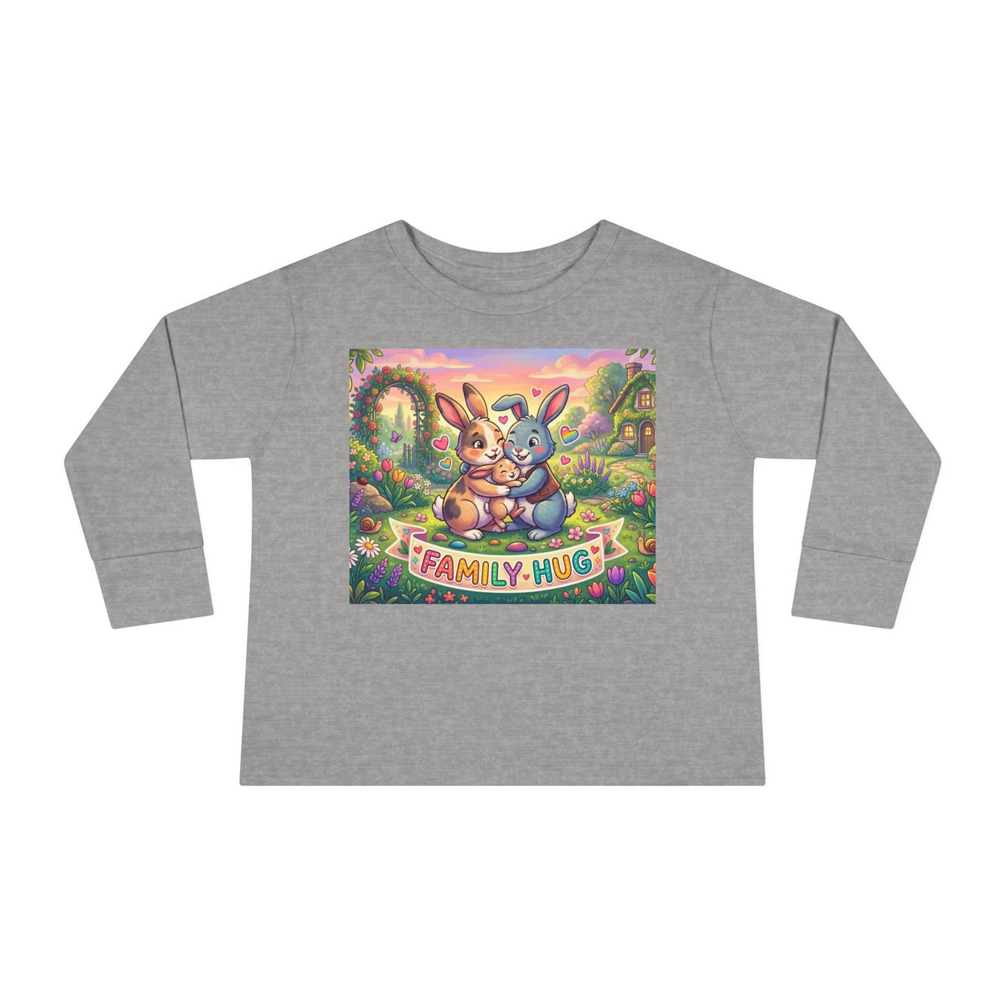 Family Hug Bunny Toddler Long Sleeve Tee
