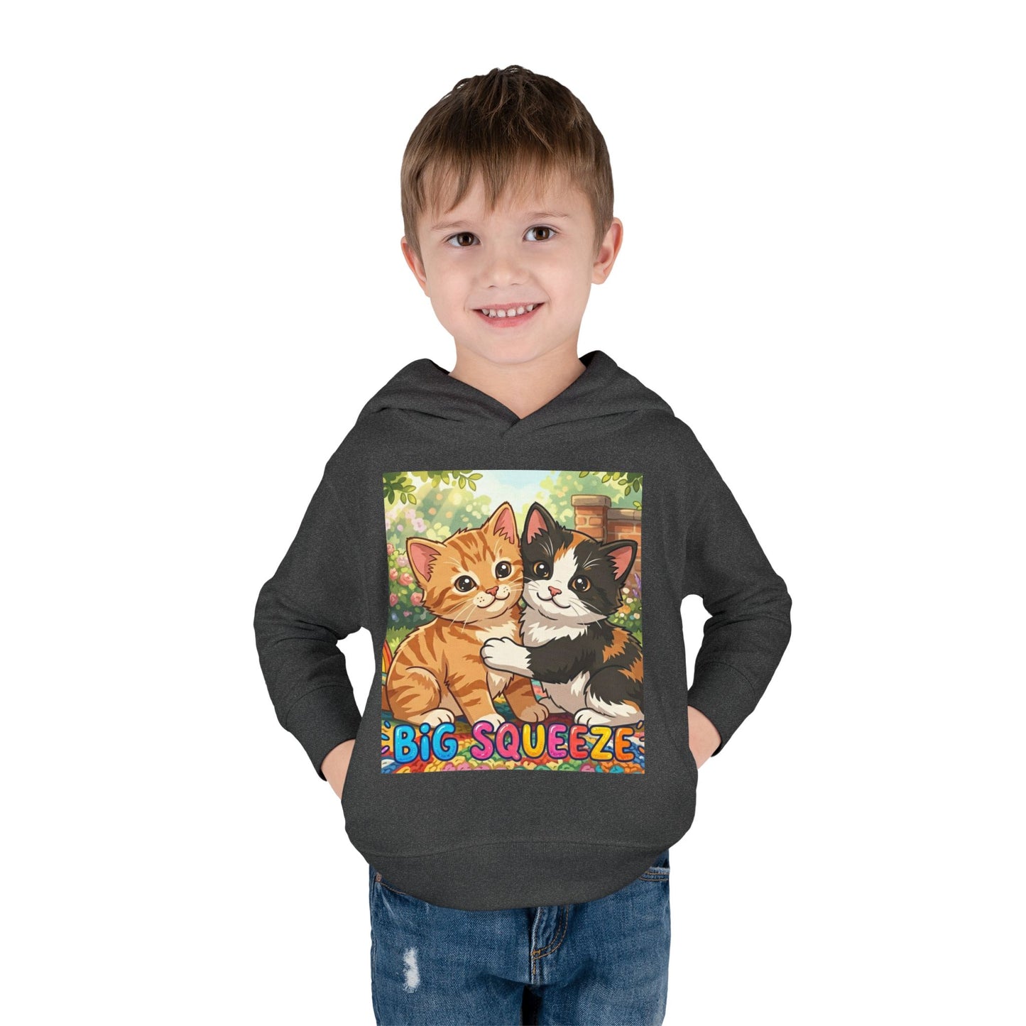 Big Squeeze Kitten Toddler Pullover Fleece Hoodie