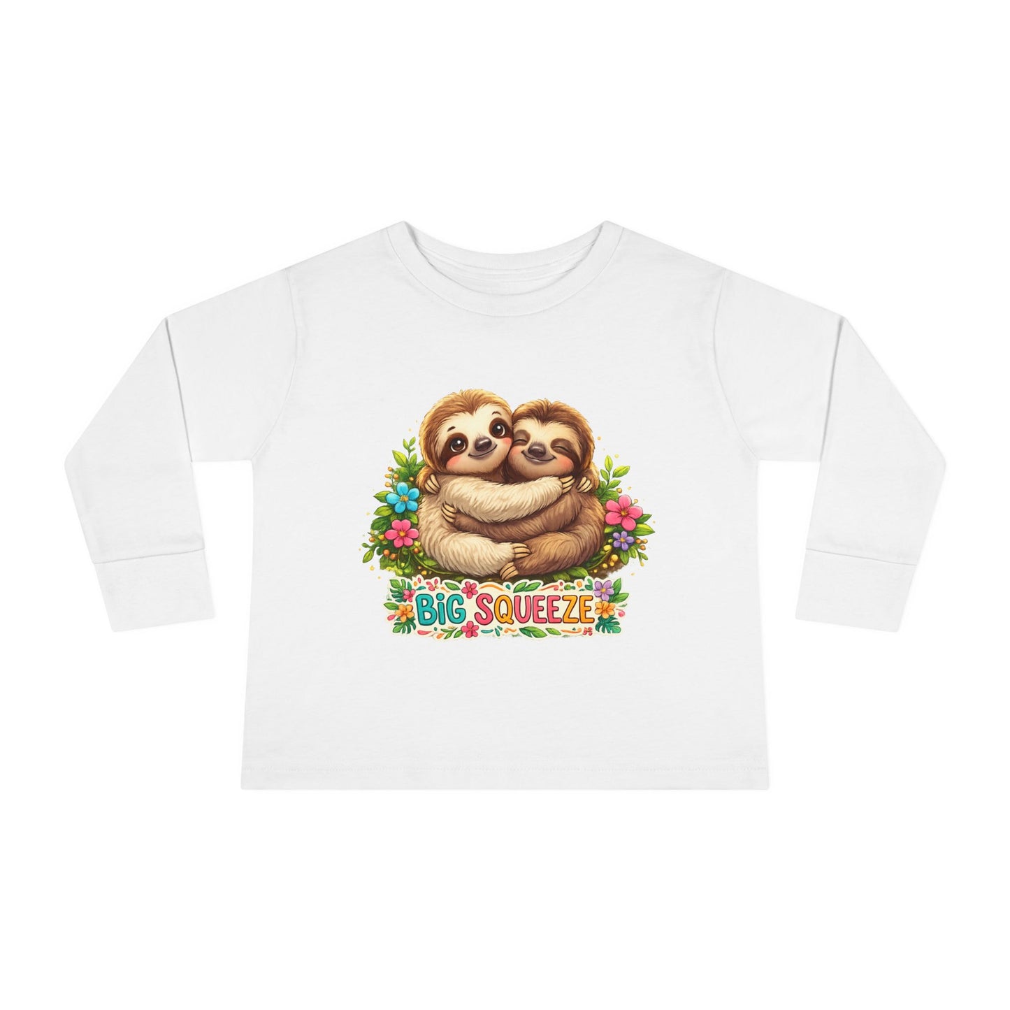 Big Squeeze Sloth Toddler Long Sleeve Tee