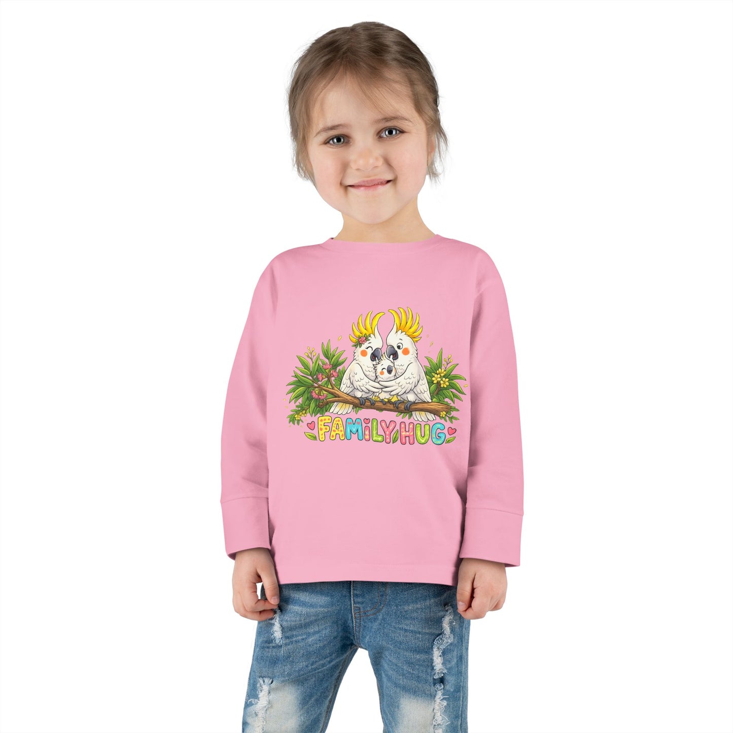 Family Hug Cockatoo Toddler Long Sleeve Tee