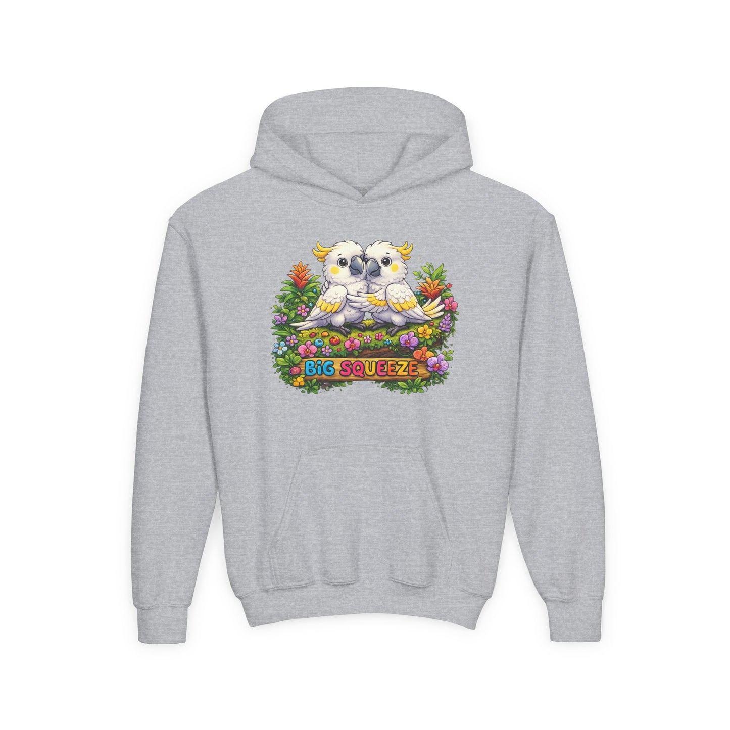 Big Squeeze Cockatoo Youth Heavy Blend Hooded Sweatshirt