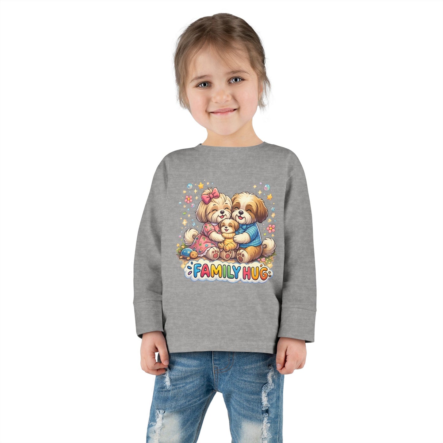 Family Hug Shih Tzu Toddler Long Sleeve Tee