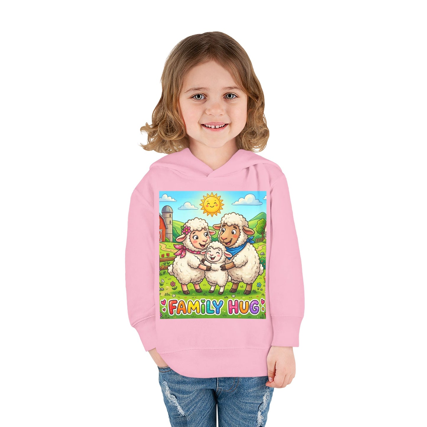 Family Hug Lamb Toddler Pullover Fleece Hoodie