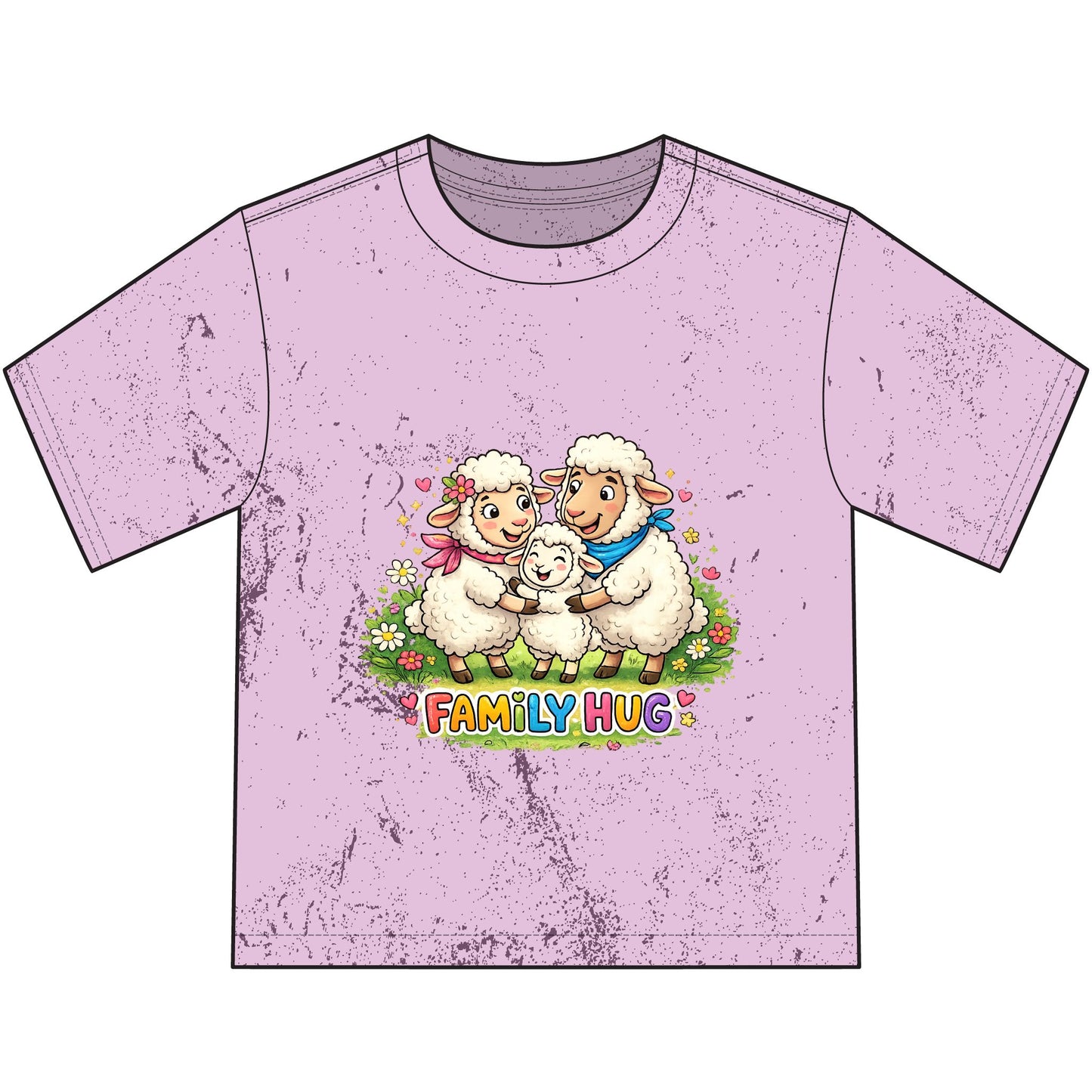 Family Hug Lamb Heavyweight Color Blast Youth T-Shirt