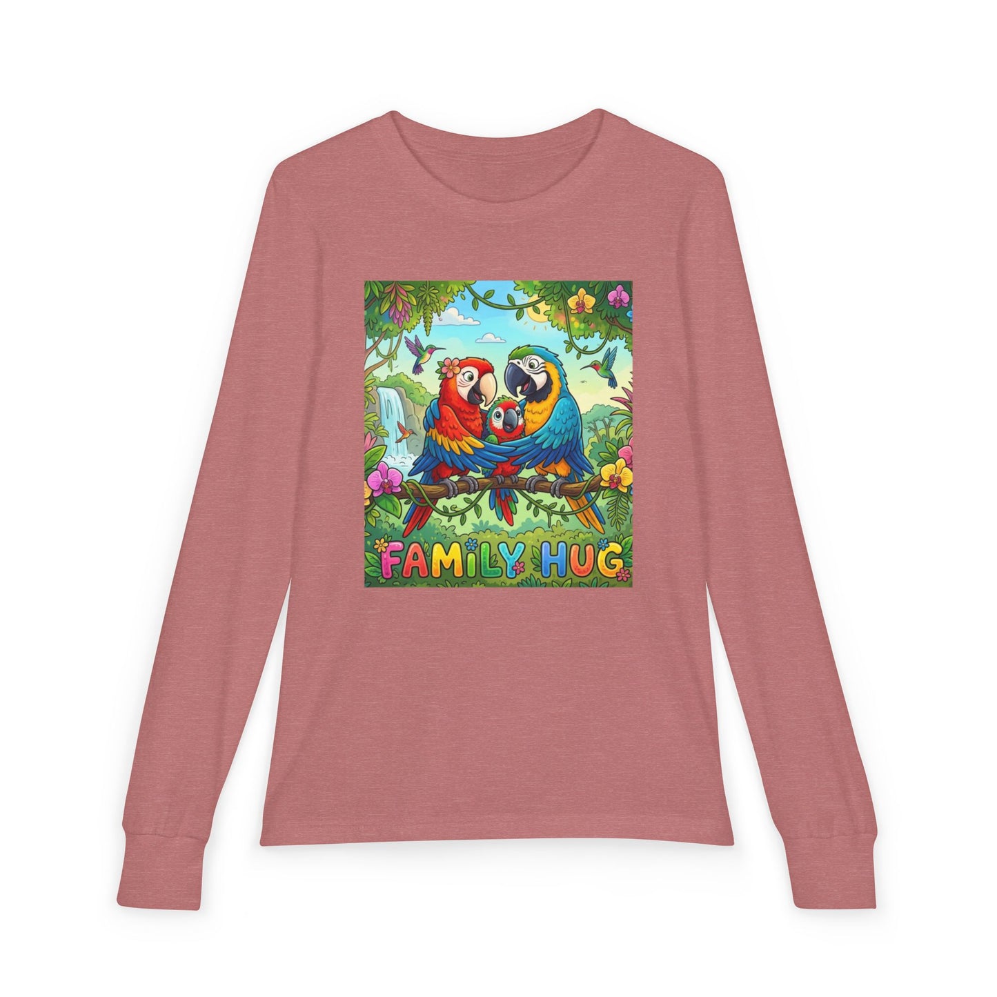 Family Hug Macaw Youth Jersey Long Sleeve Tee