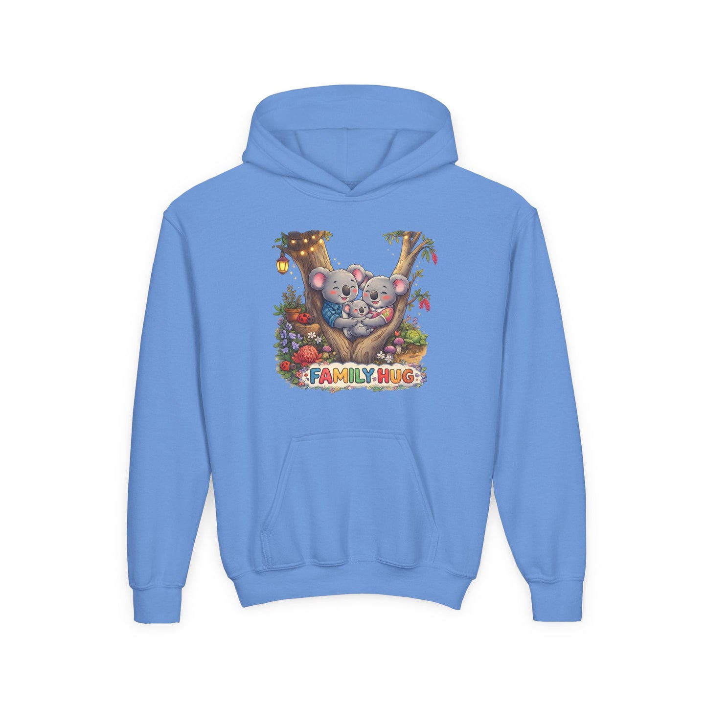Family Hug Koala Youth Heavy Blend Hooded Sweatshirt