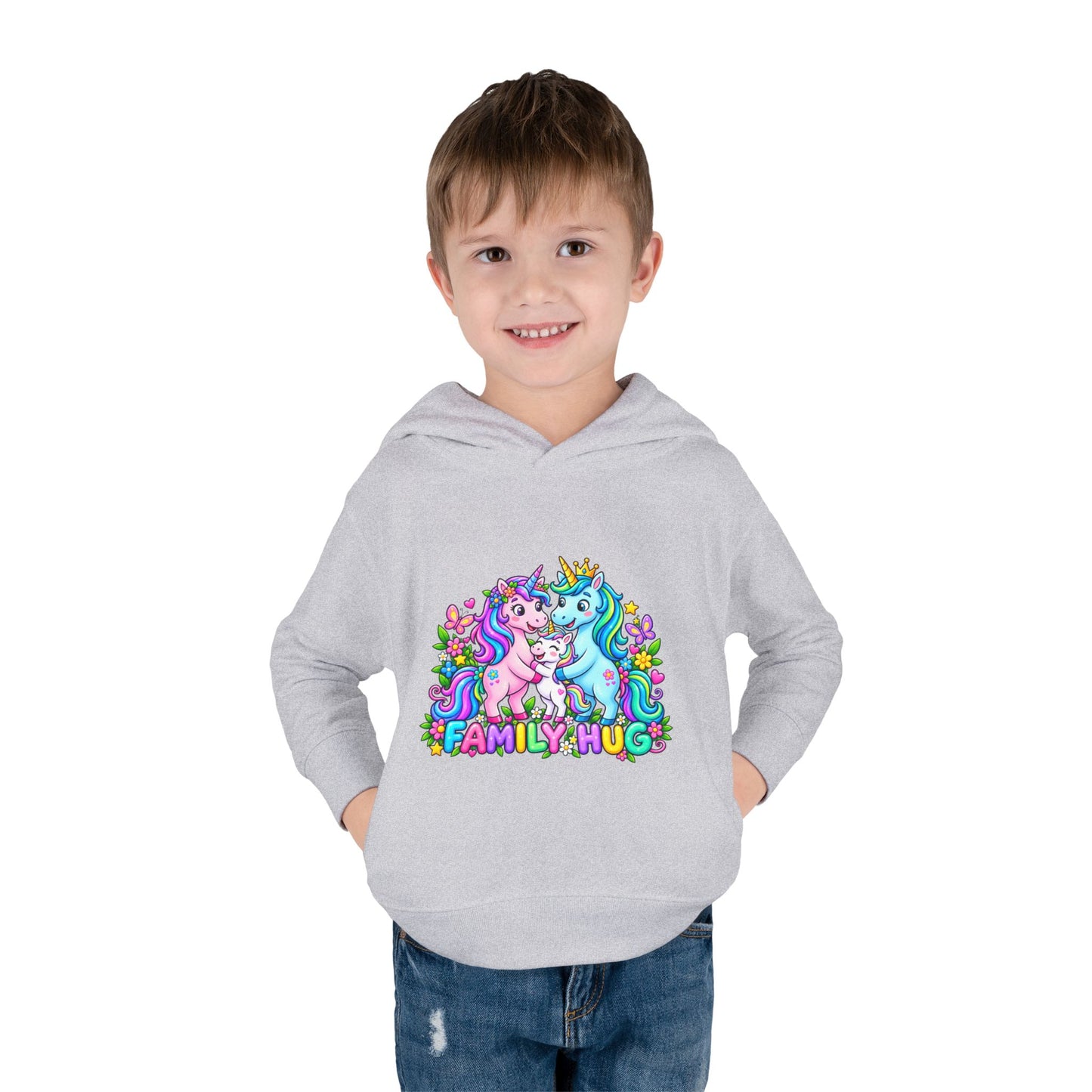 Family Hug Unicorn Toddler Pullover Fleece Hoodie
