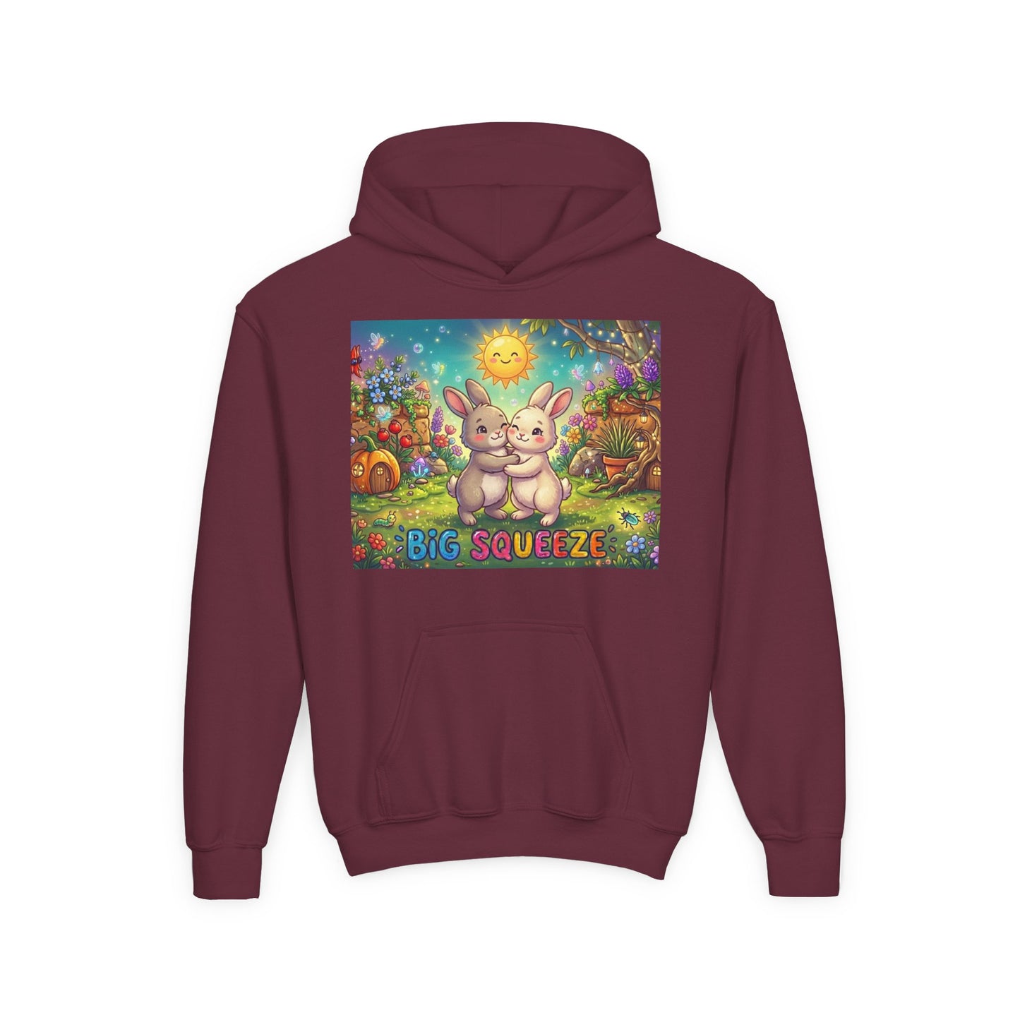 Big Squeeze Bunny Youth Heavy Blend Hooded Sweatshirt