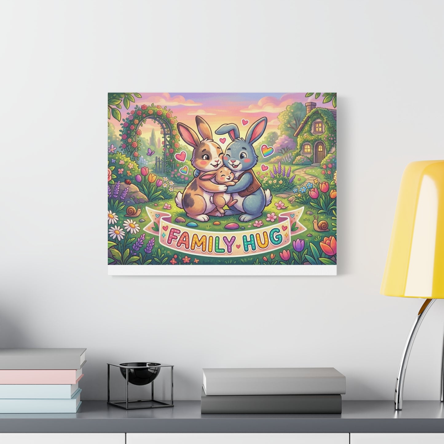Family Hug Bunny Classic Canvas