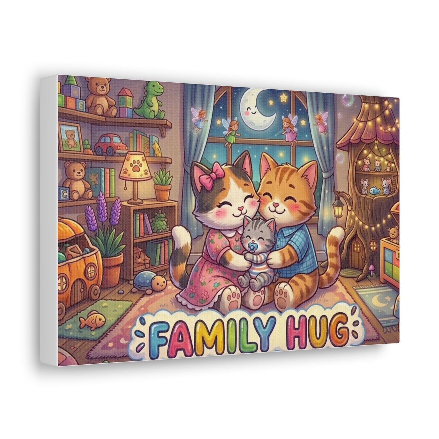 Family Hug Kitten Classic Canvas