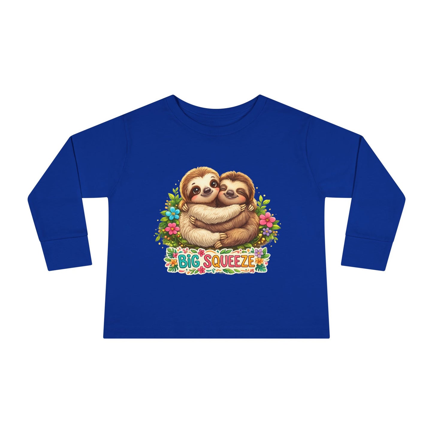 Big Squeeze Sloth Toddler Long Sleeve Tee