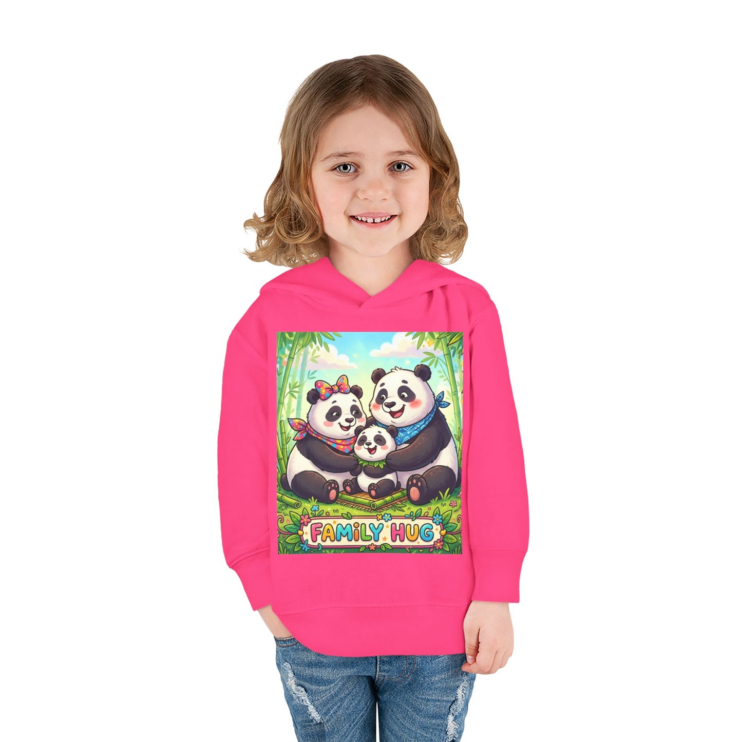 Family Hug Panda Toddler Pullover Fleece Hoodie