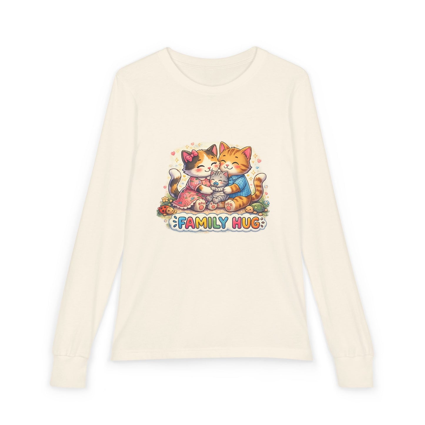 Family Hug Kitten Youth Jersey Long Sleeve Tee