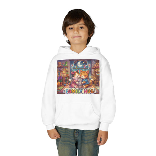 Family Hug Kitten Youth Heavy Blend Hooded Sweatshirt