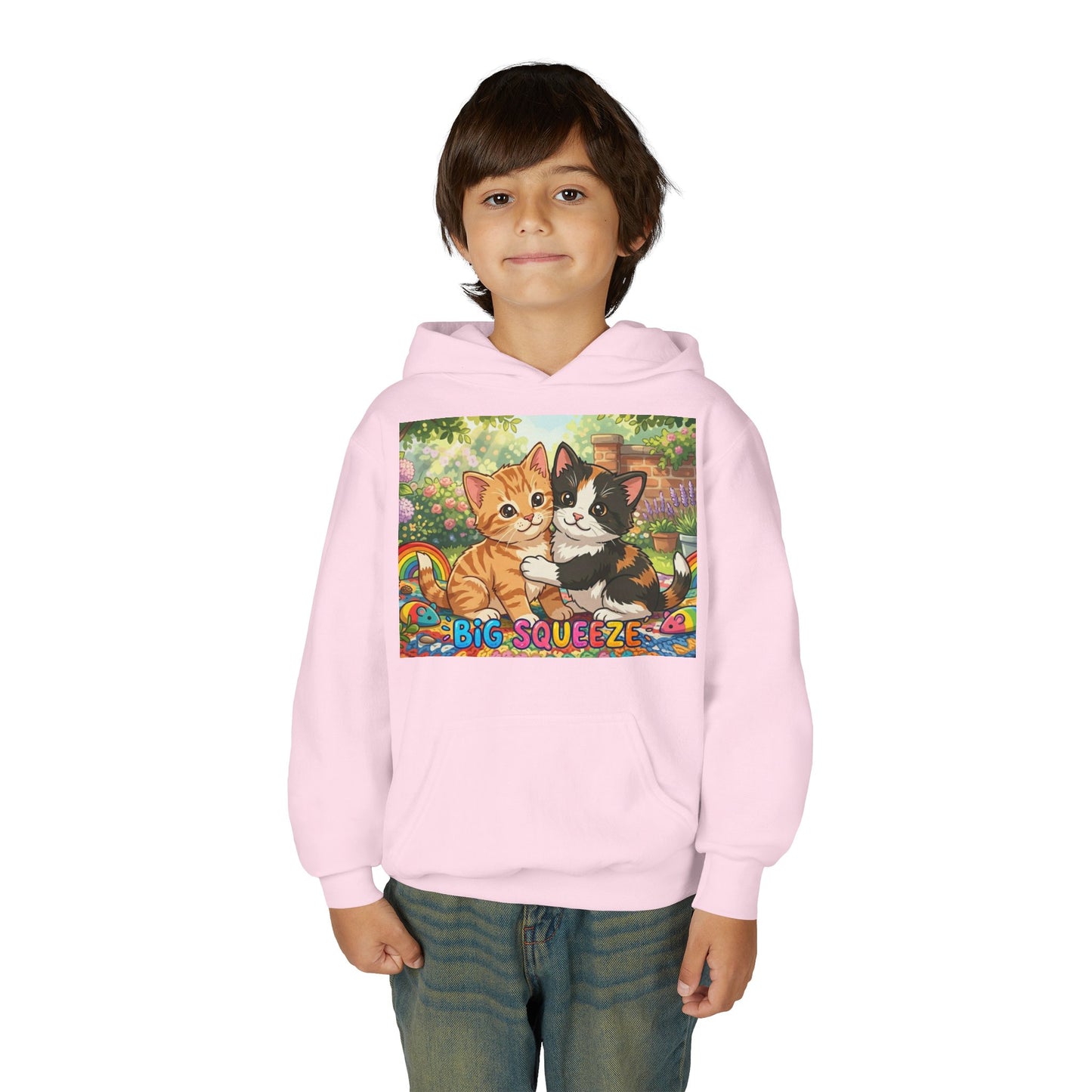 Big Squeeze Kitten Youth Heavy Blend Hooded Sweatshirt