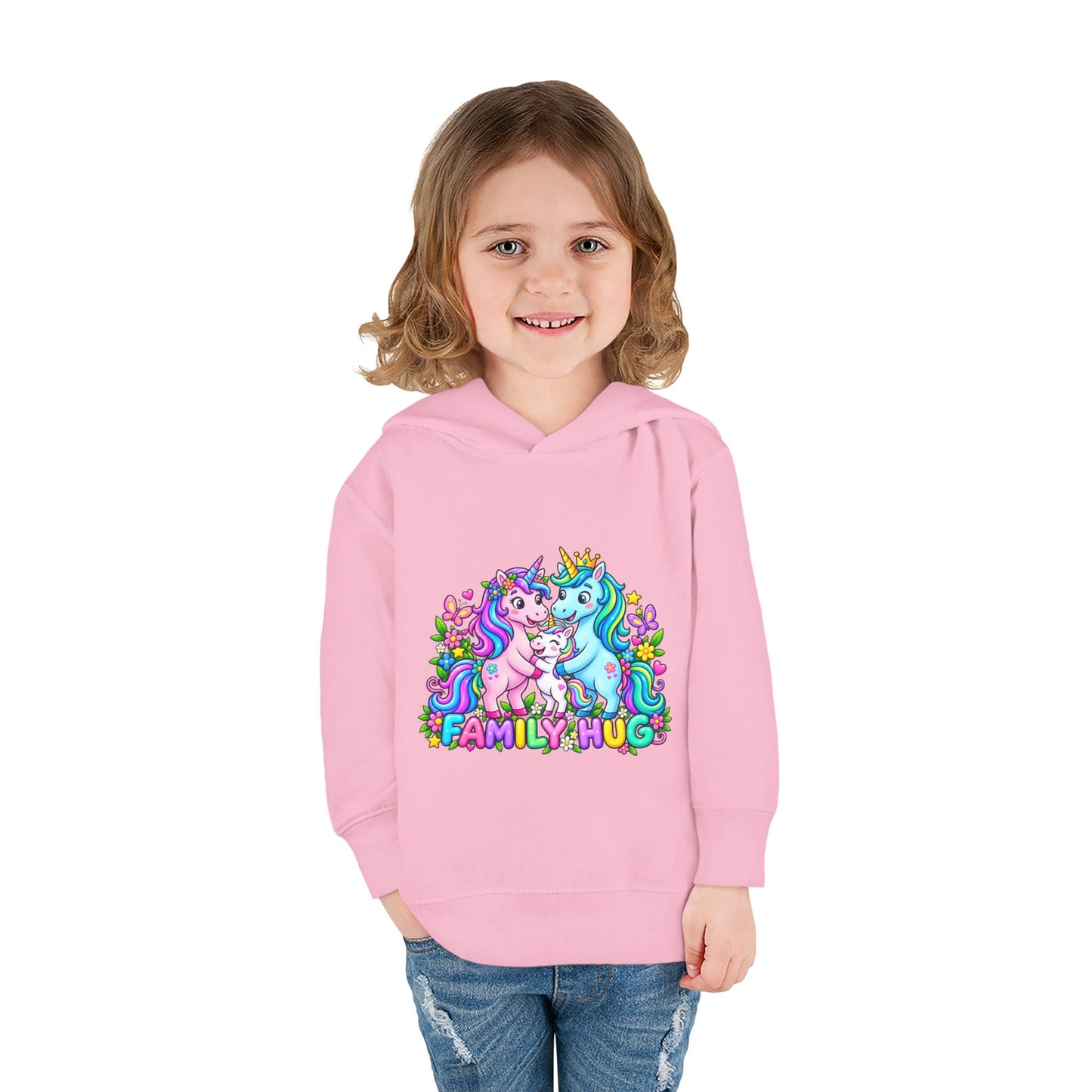 Family Hug Unicorn Toddler Pullover Fleece Hoodie