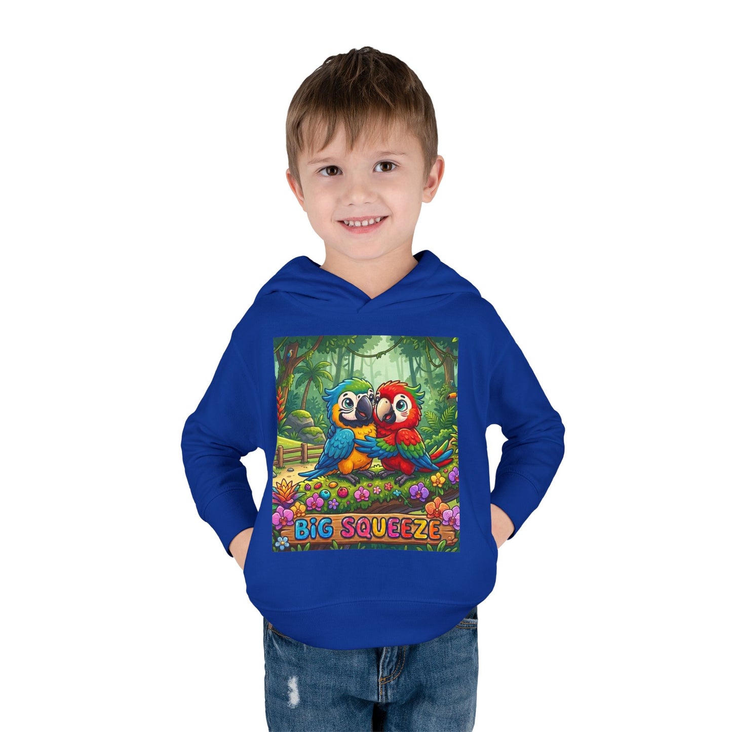 Big Squeeze Macaw Toddler Pullover Fleece Hoodie