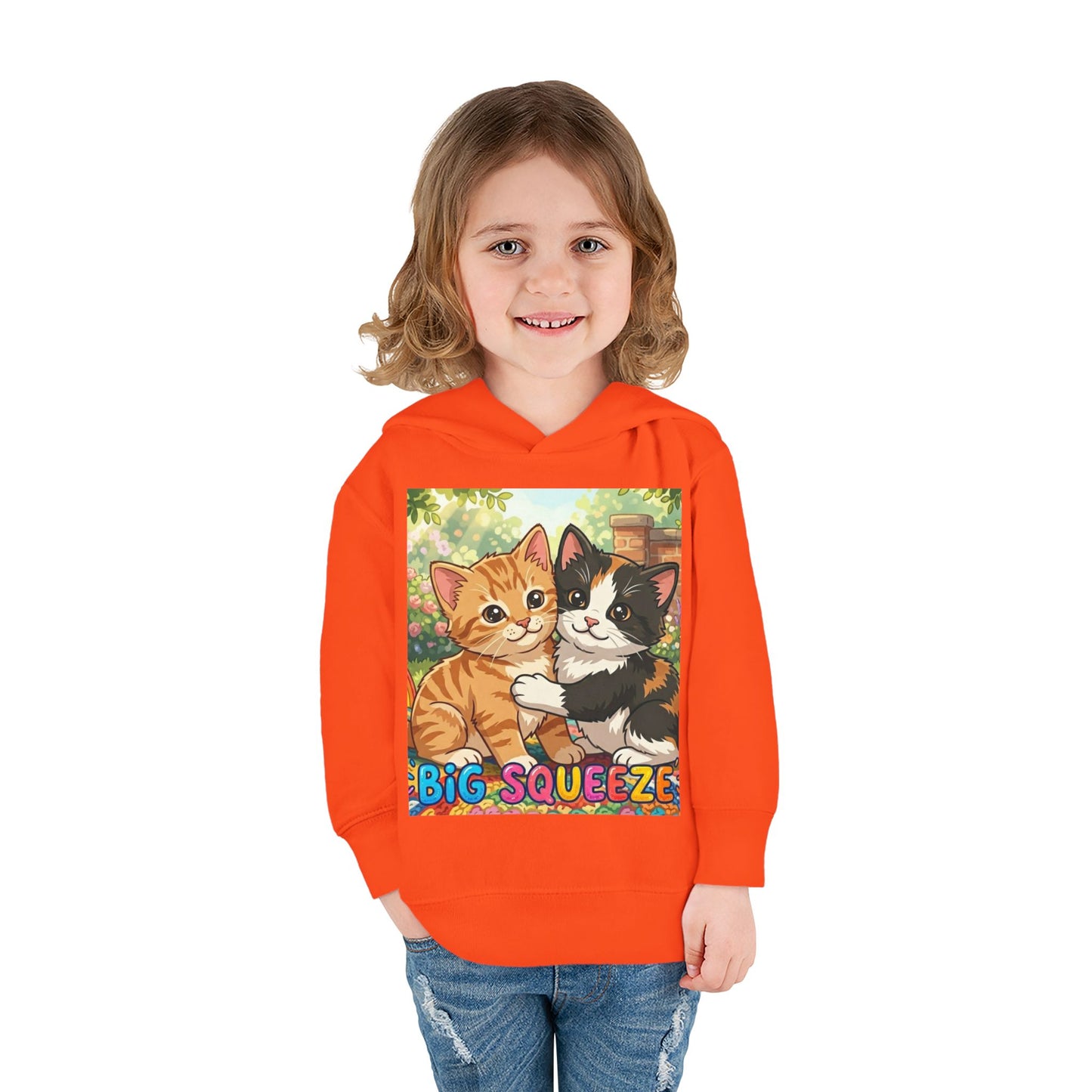 Big Squeeze Kitten Toddler Pullover Fleece Hoodie