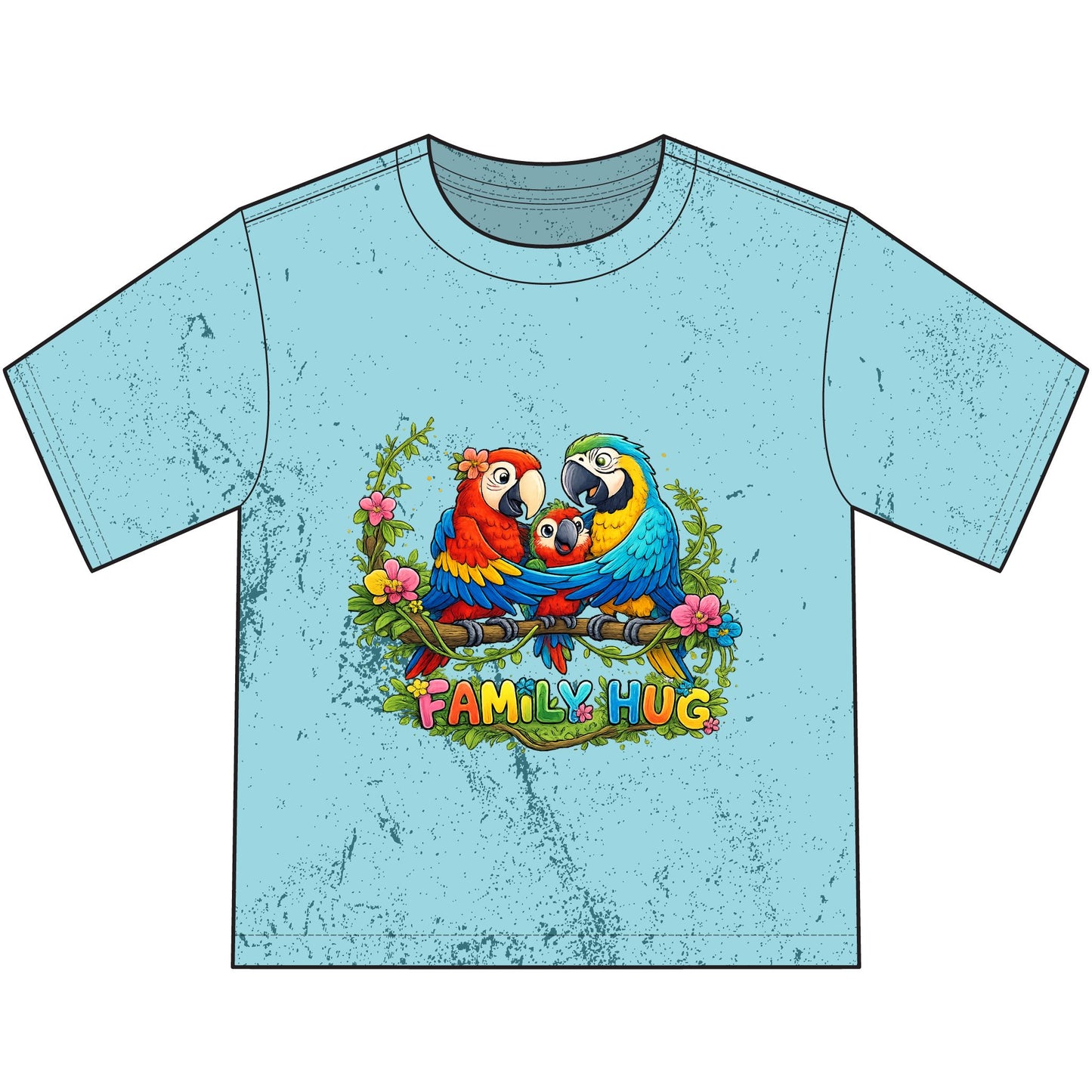 Family Hug Macaw Heavyweight Color Blast Youth T-Shirt