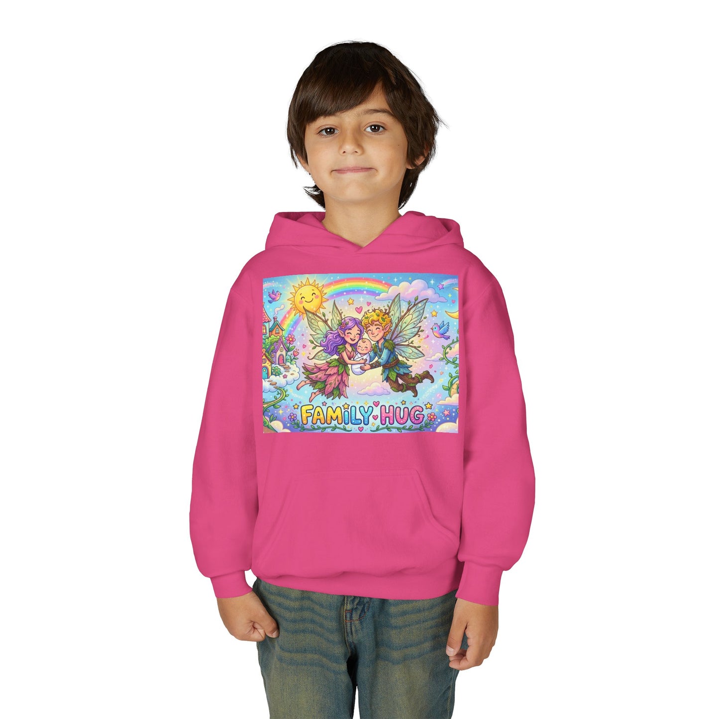 Family Hug Fairy Youth Heavy Blend Hooded Sweatshirt