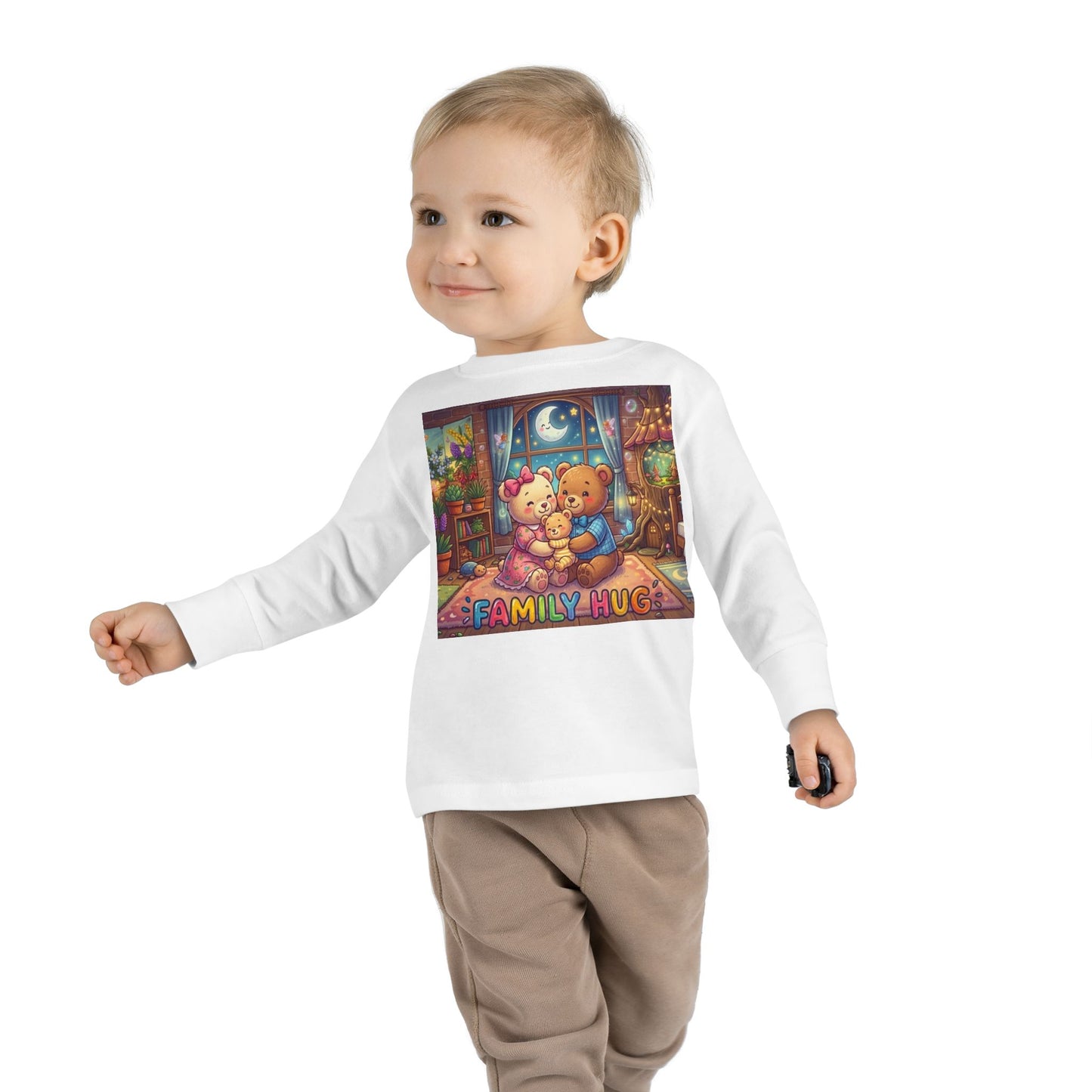 Family Hug Teddy Toddler Long Sleeve Tee