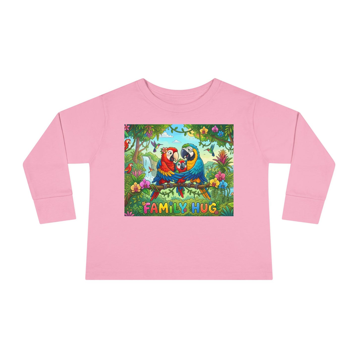 Family Hug Macaw Toddler Long Sleeve Tee