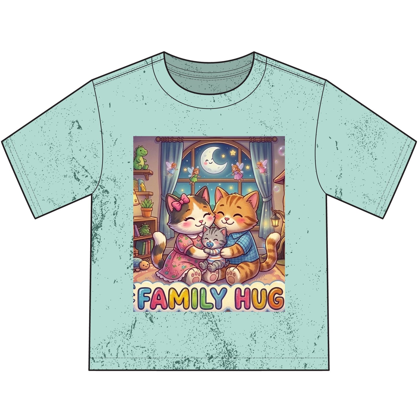 Family Hug Kitten Heavyweight Color Blast Youth T-Shirt