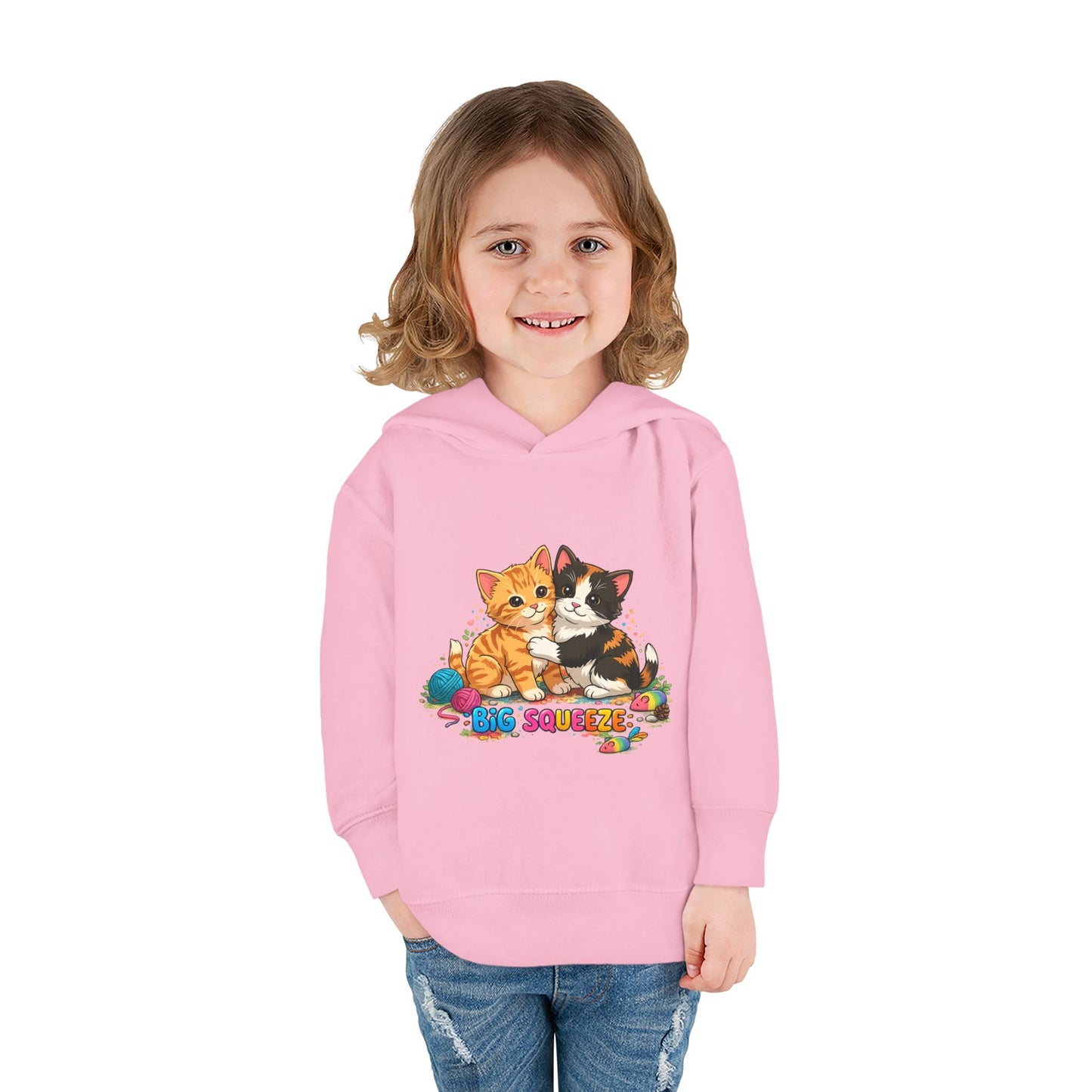 Big Squeeze Kitten Toddler Pullover Fleece Hoodie