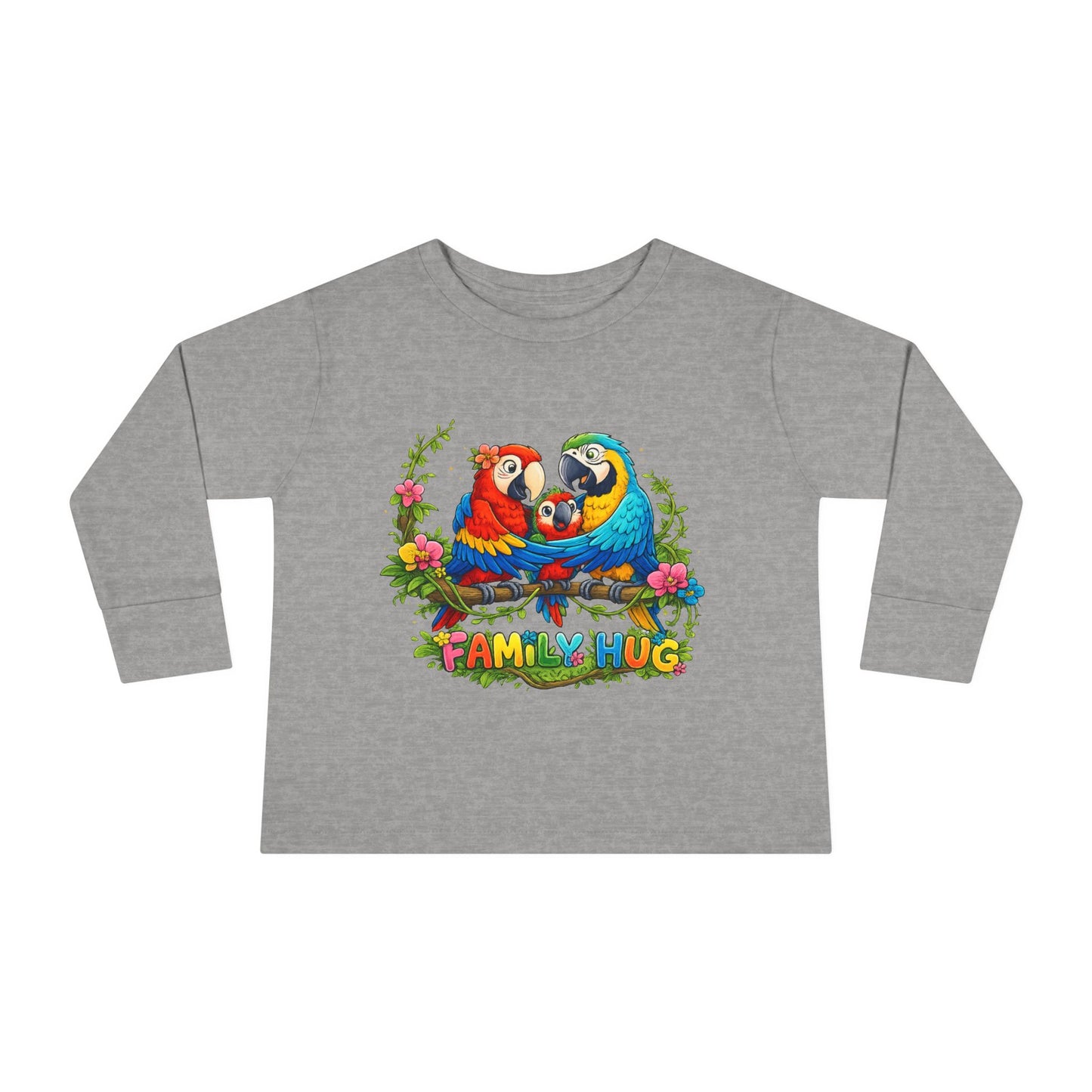 Family Hug Macaw Toddler Long Sleeve Tee