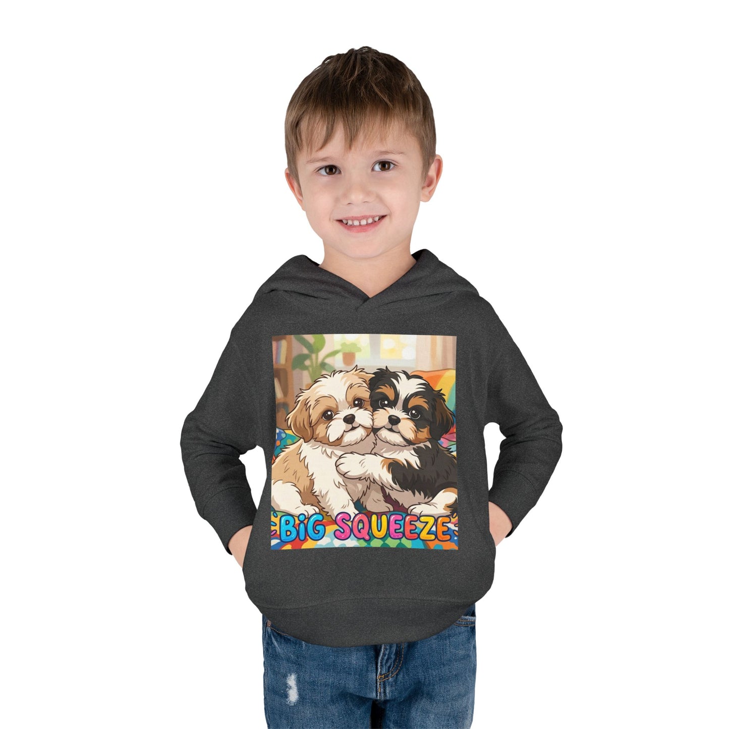 Big Squeeze Shih Tzu Toddler Pullover Fleece Hoodie