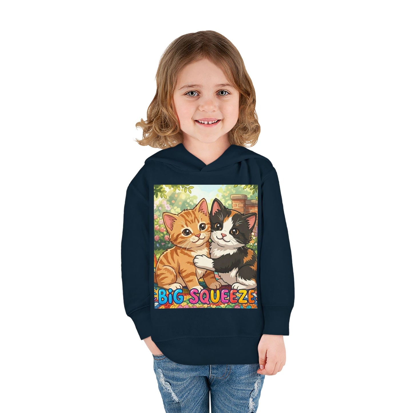 Big Squeeze Kitten Toddler Pullover Fleece Hoodie