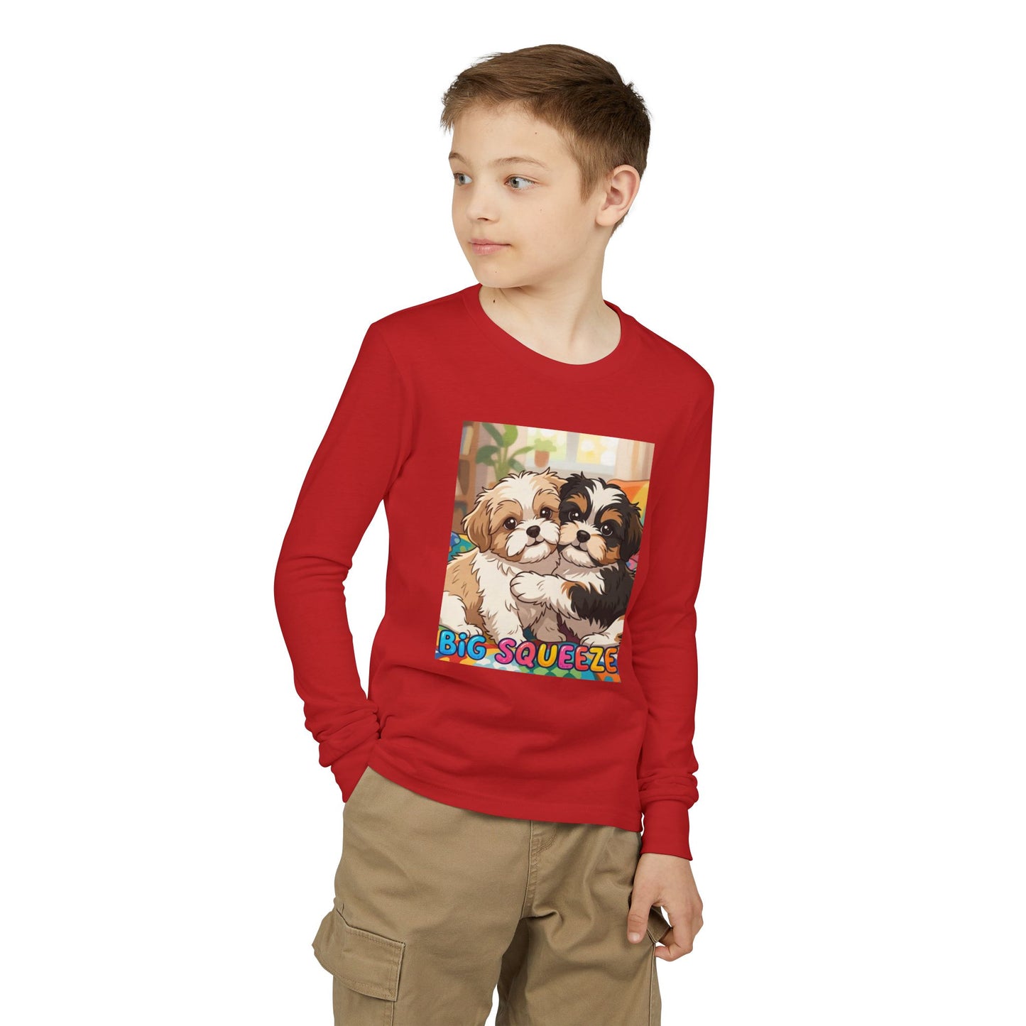 Big Squeeze Shih Tzu Youth Jersey Long Sleeve Tee