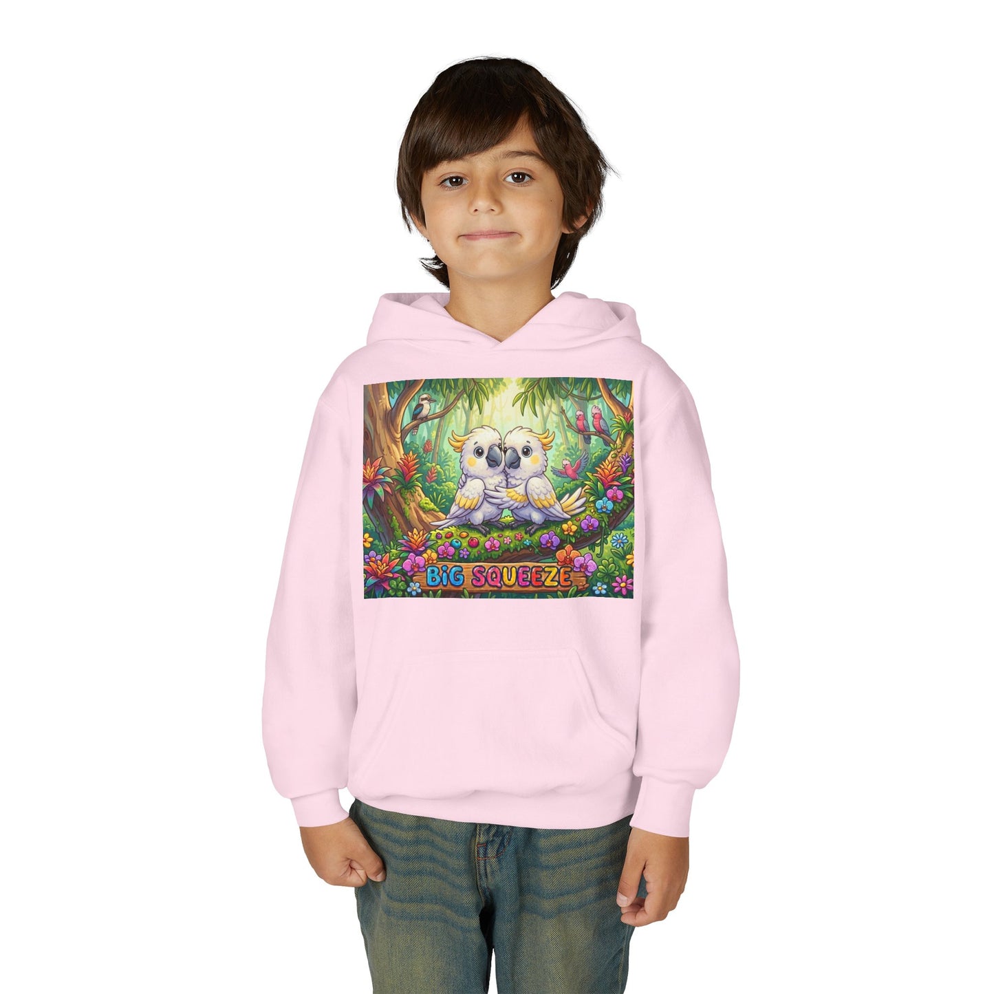 Big Squeeze Cockatoo Youth Heavy Blend Hooded Sweatshirt
