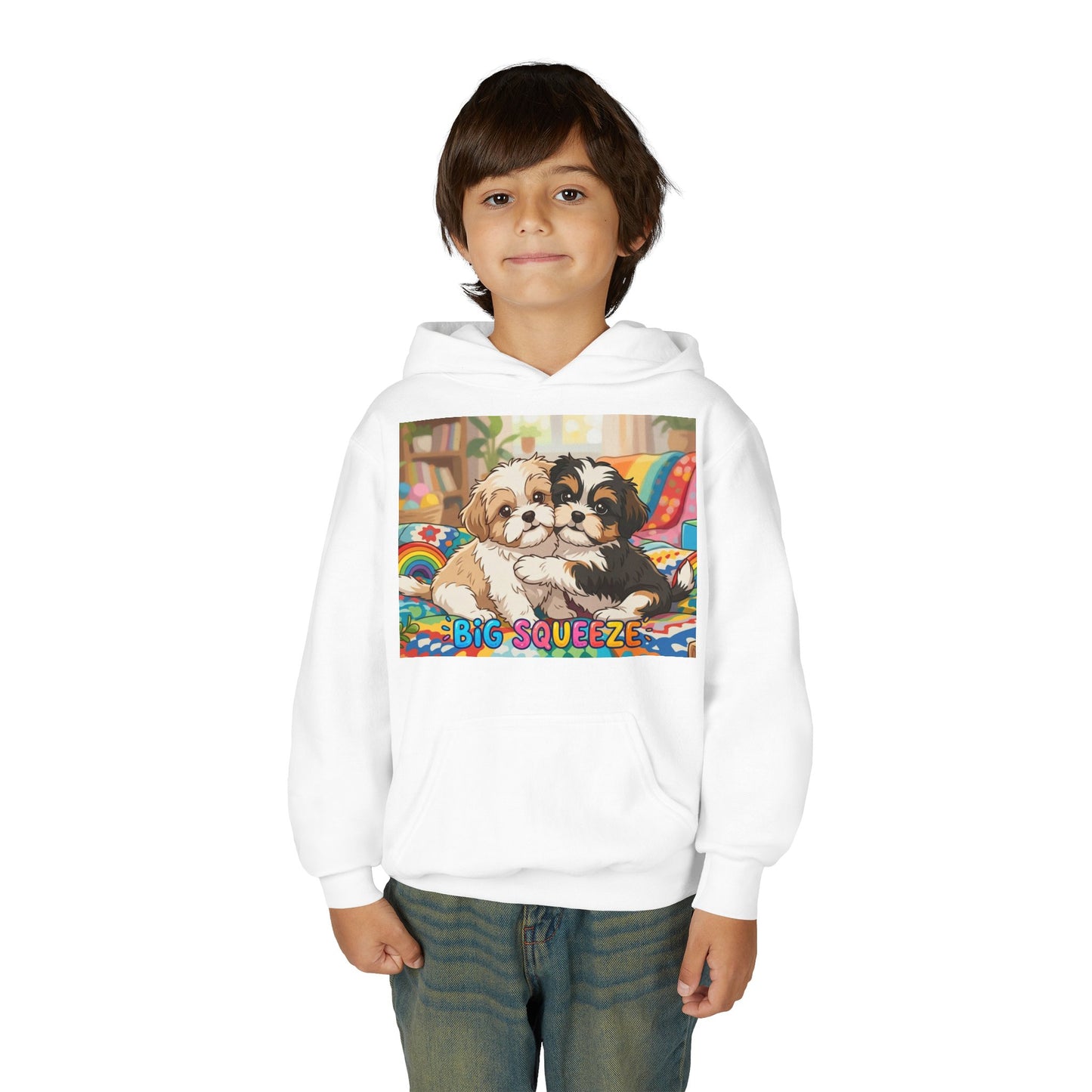 Big Squeeze Shih Tzu Youth Heavy Blend Hooded Sweatshirt