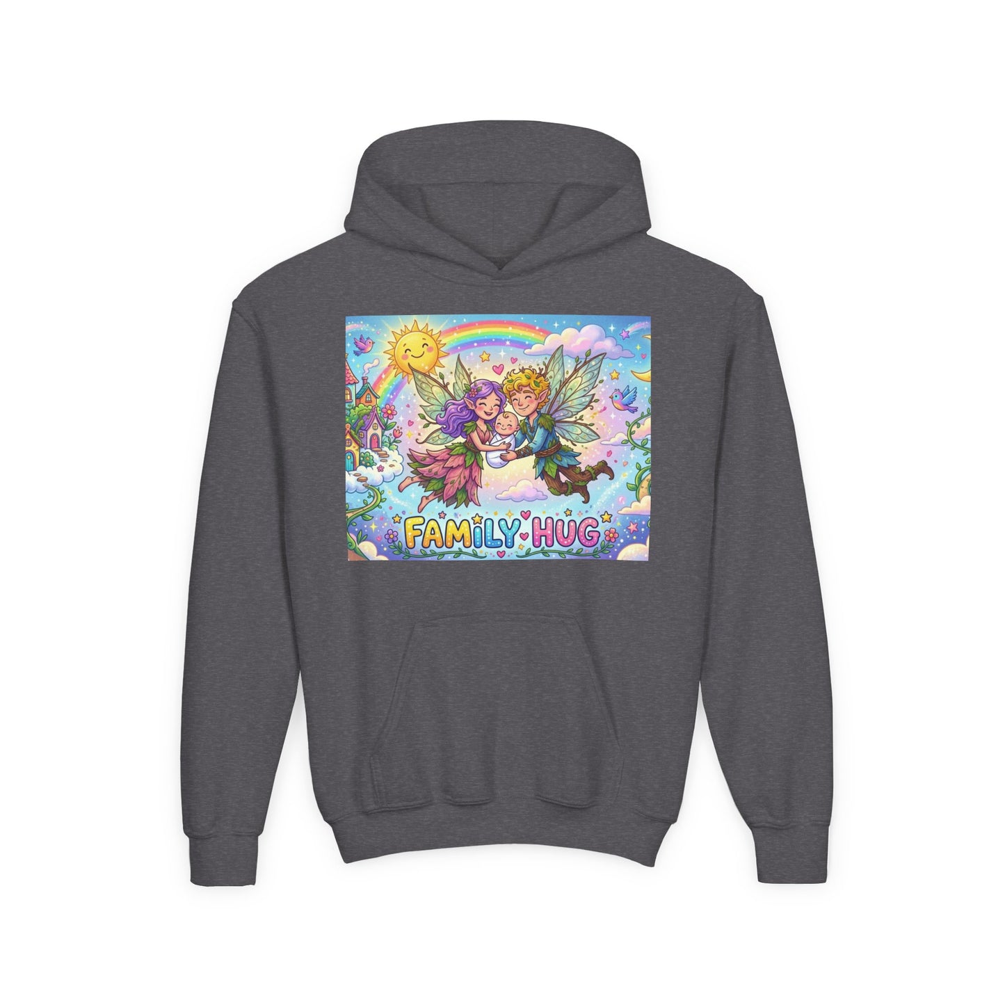 Family Hug Fairy Youth Heavy Blend Hooded Sweatshirt