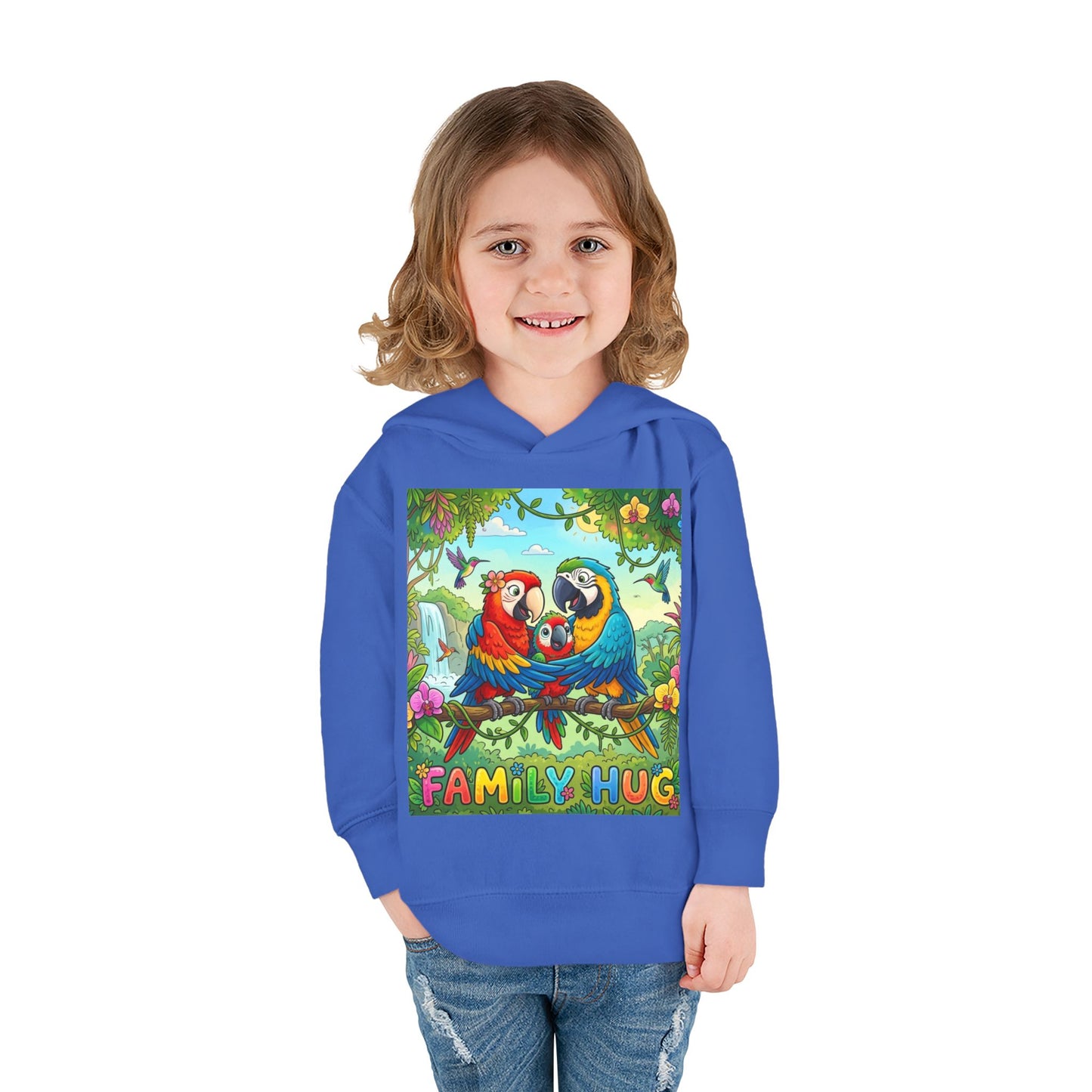 Family Hug Macaw Toddler Pullover Fleece Hoodie