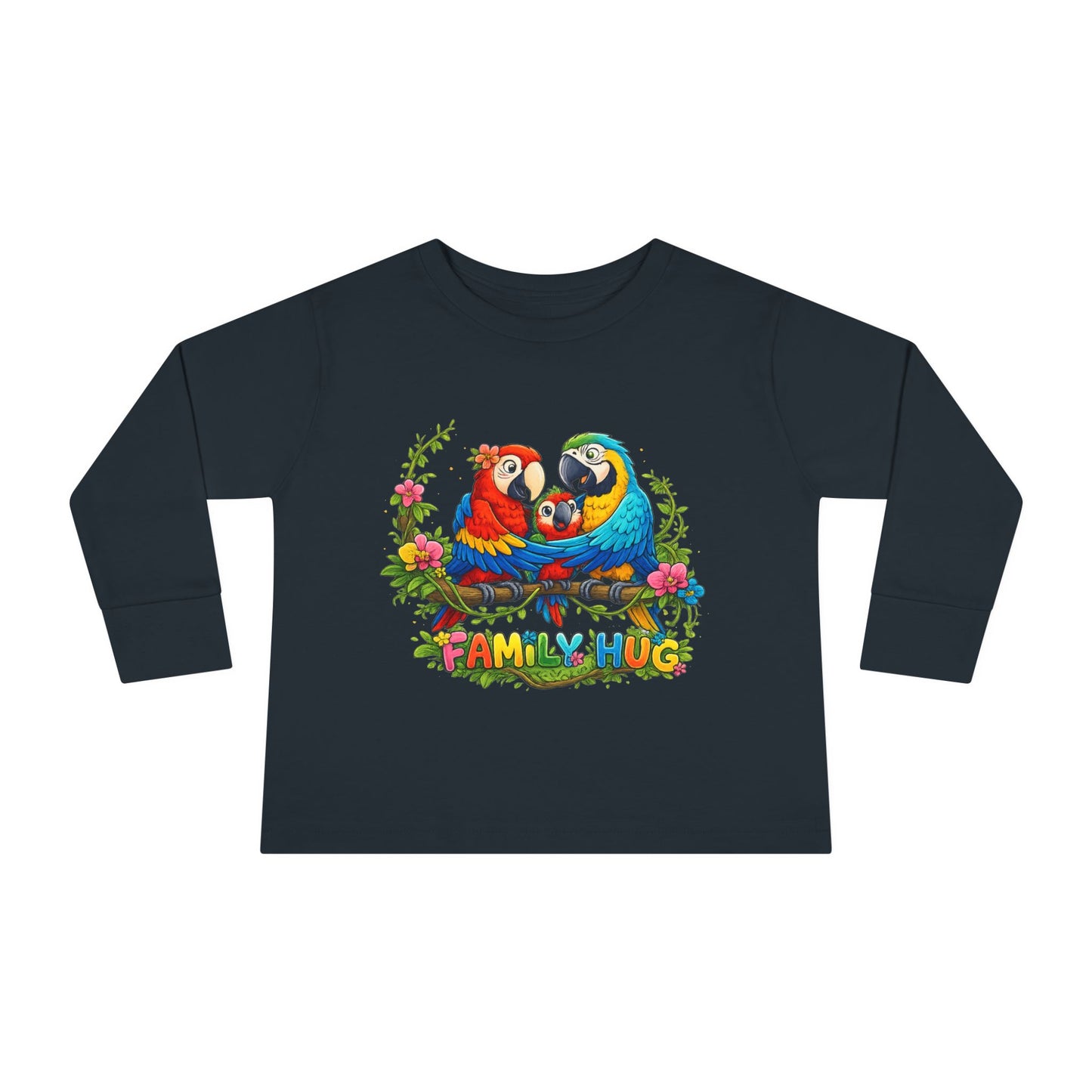 Family Hug Macaw Toddler Long Sleeve Tee
