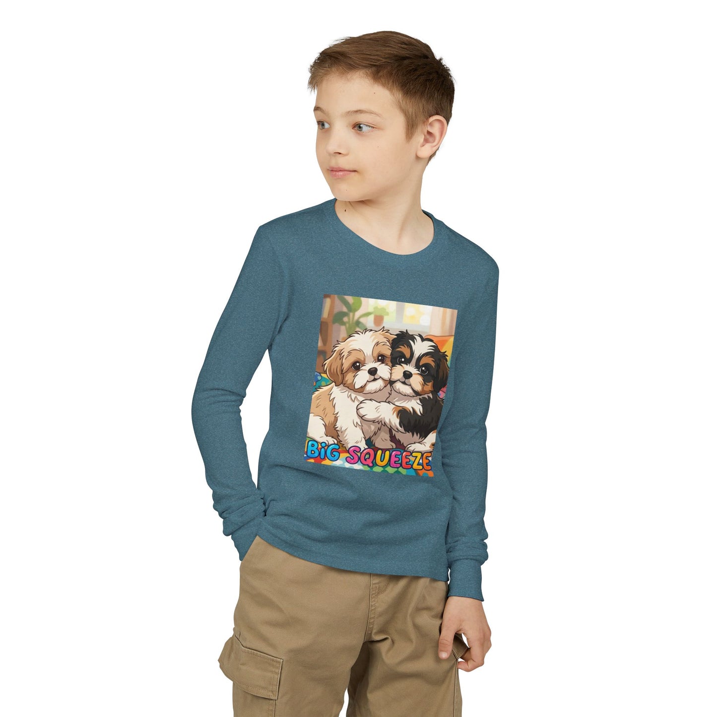 Big Squeeze Shih Tzu Youth Jersey Long Sleeve Tee