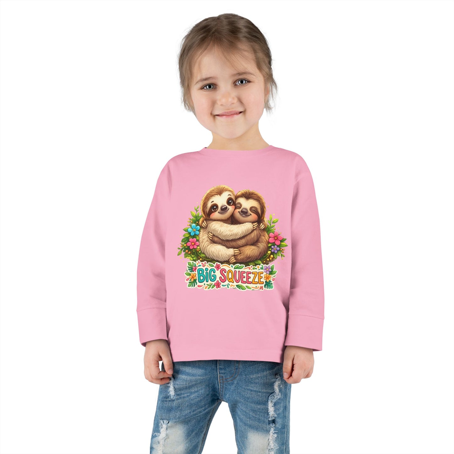 Big Squeeze Sloth Toddler Long Sleeve Tee