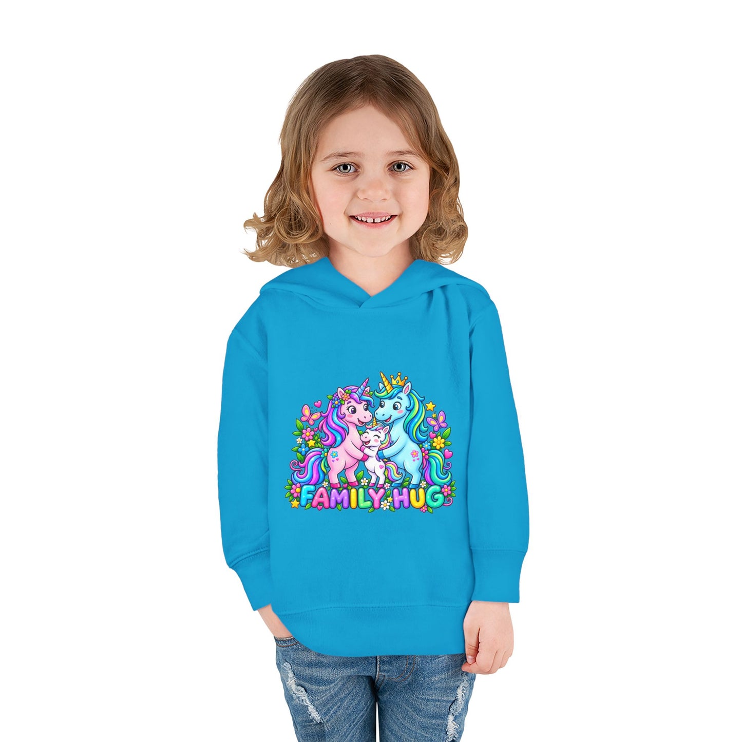 Family Hug Unicorn Toddler Pullover Fleece Hoodie