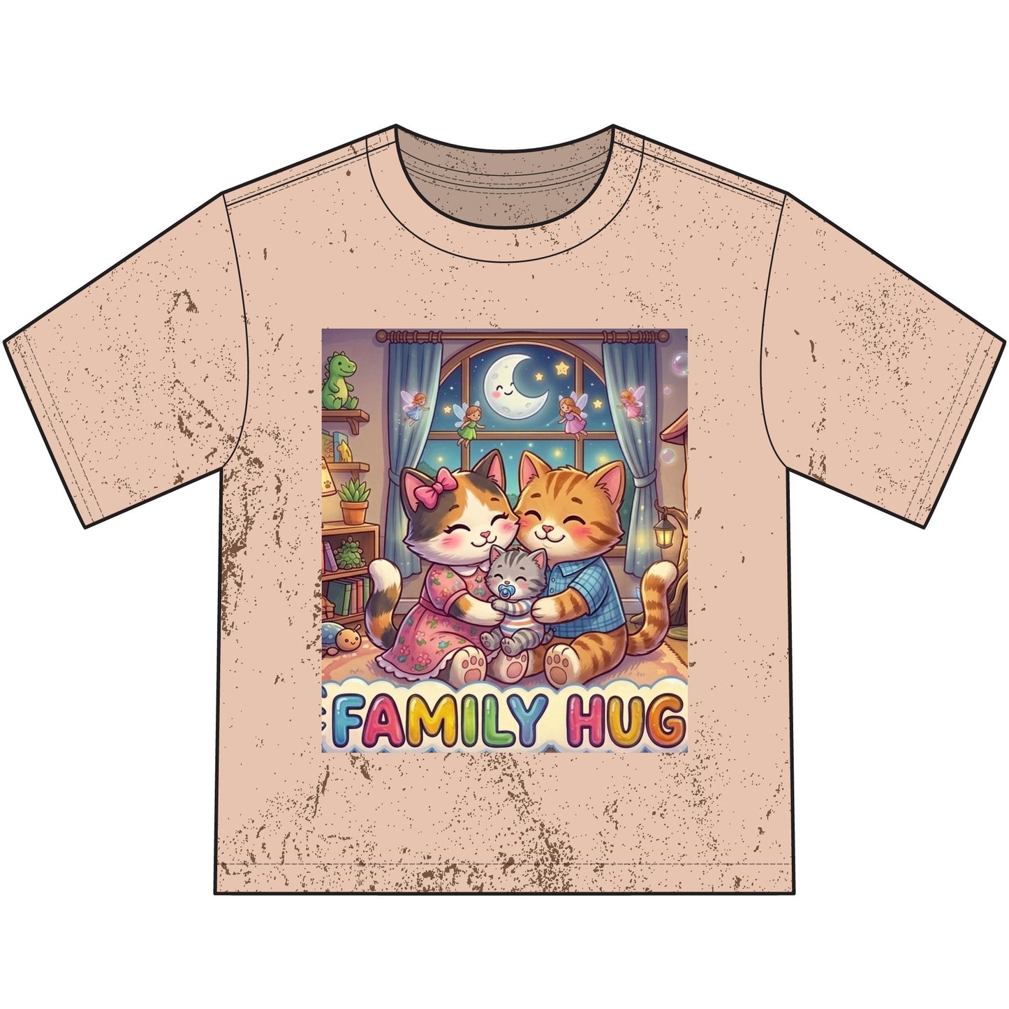 Family Hug Kitten Heavyweight Color Blast Youth T-Shirt
