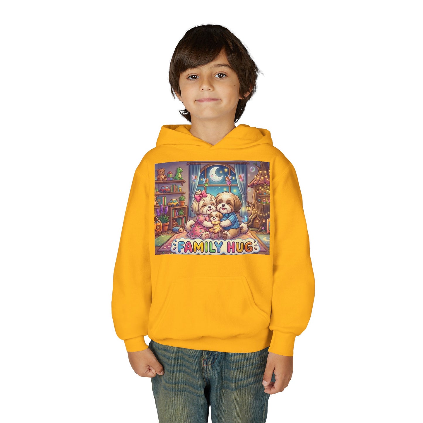 Family Hug Shih Tzu Youth Heavy Blend Hooded Sweatshirt