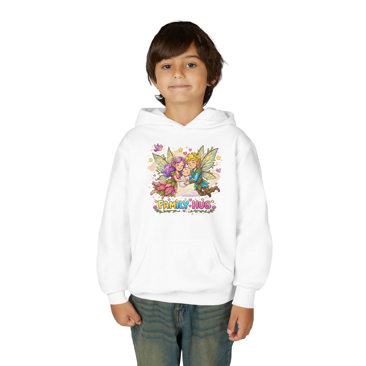 Family Hug Fairy Youth Heavy Blend Hooded Sweatshirt
