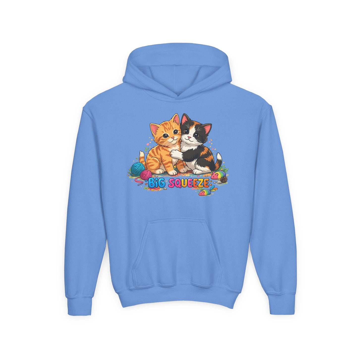 Big Squeeze Kitten Youth Heavy Blend Hooded Sweatshirt