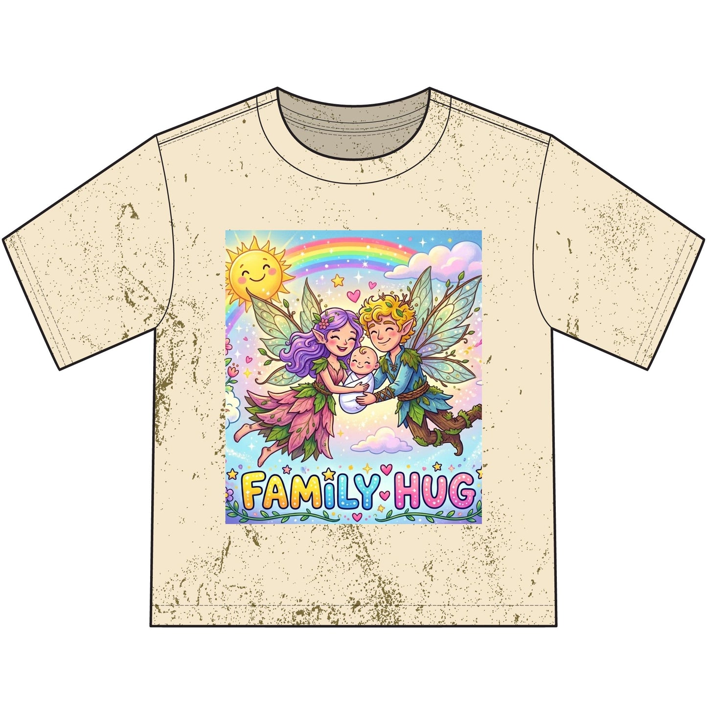 Family Hug Fairy Heavyweight Color Blast Youth T-Shirt
