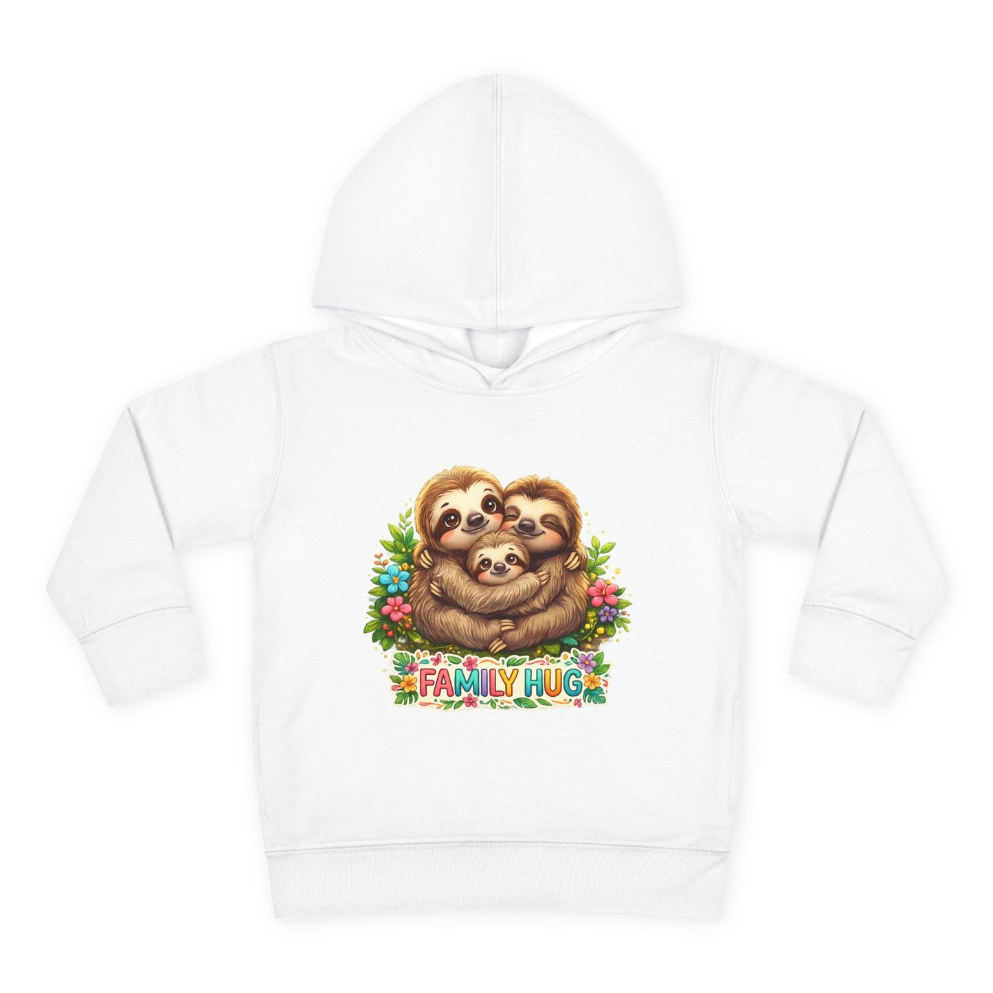 Family Hug Sloth Toddler Pullover Fleece Hoodie