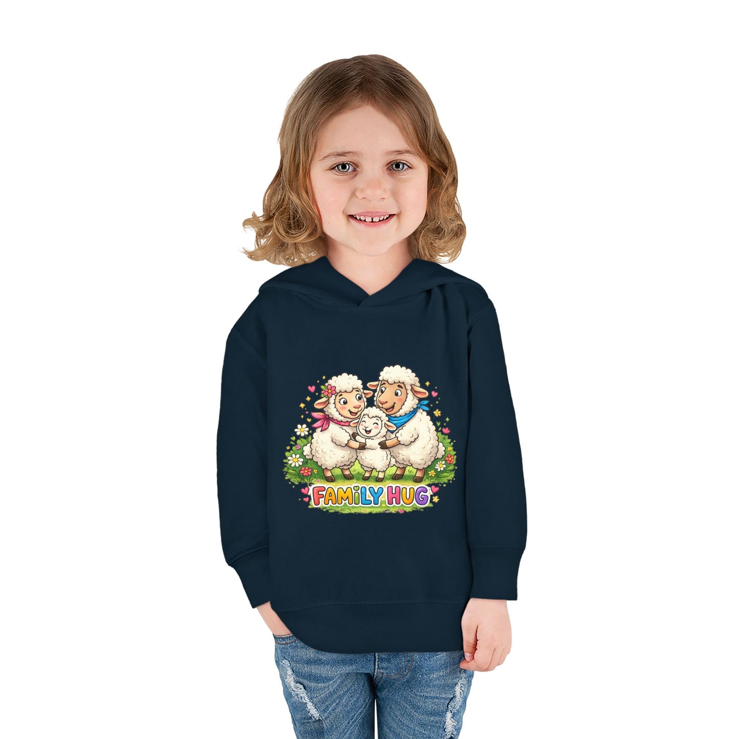 Family Hug Lamb Toddler Pullover Fleece Hoodie
