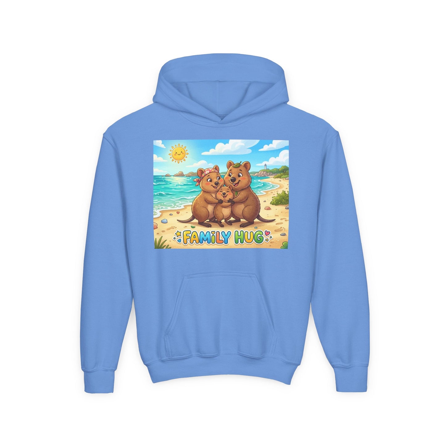Family Hug Quokka Youth Heavy Blend Hooded Sweatshirt