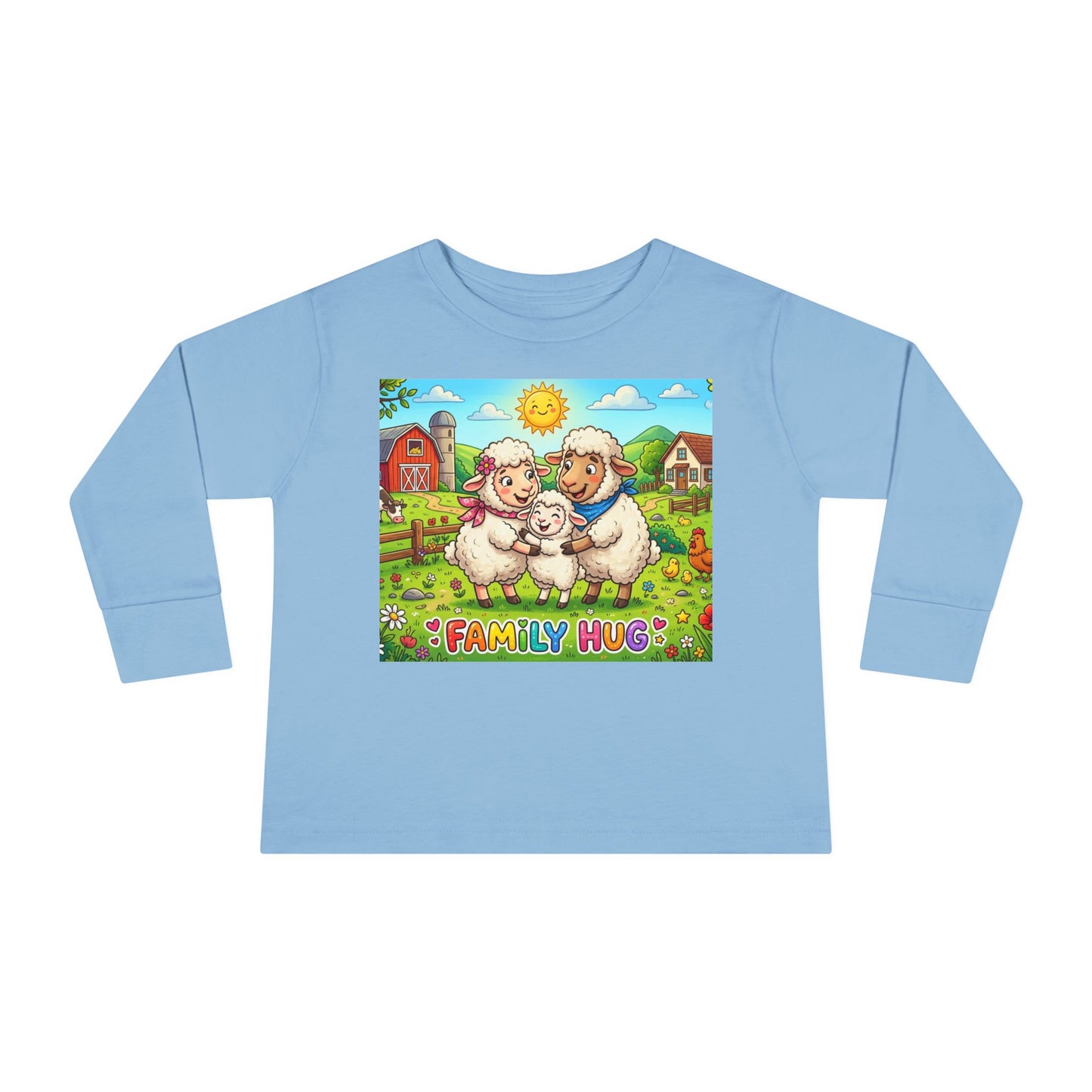 Family Hug Lamb Toddler Long Sleeve Tee